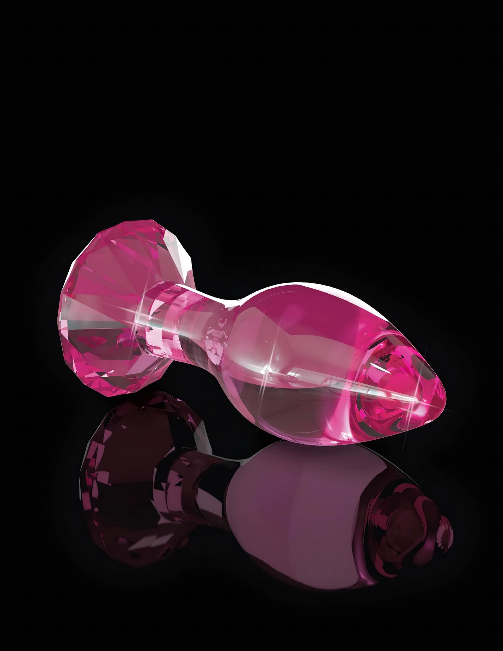 Icicles No. 79 – kúpos üveg anál plug (pink)