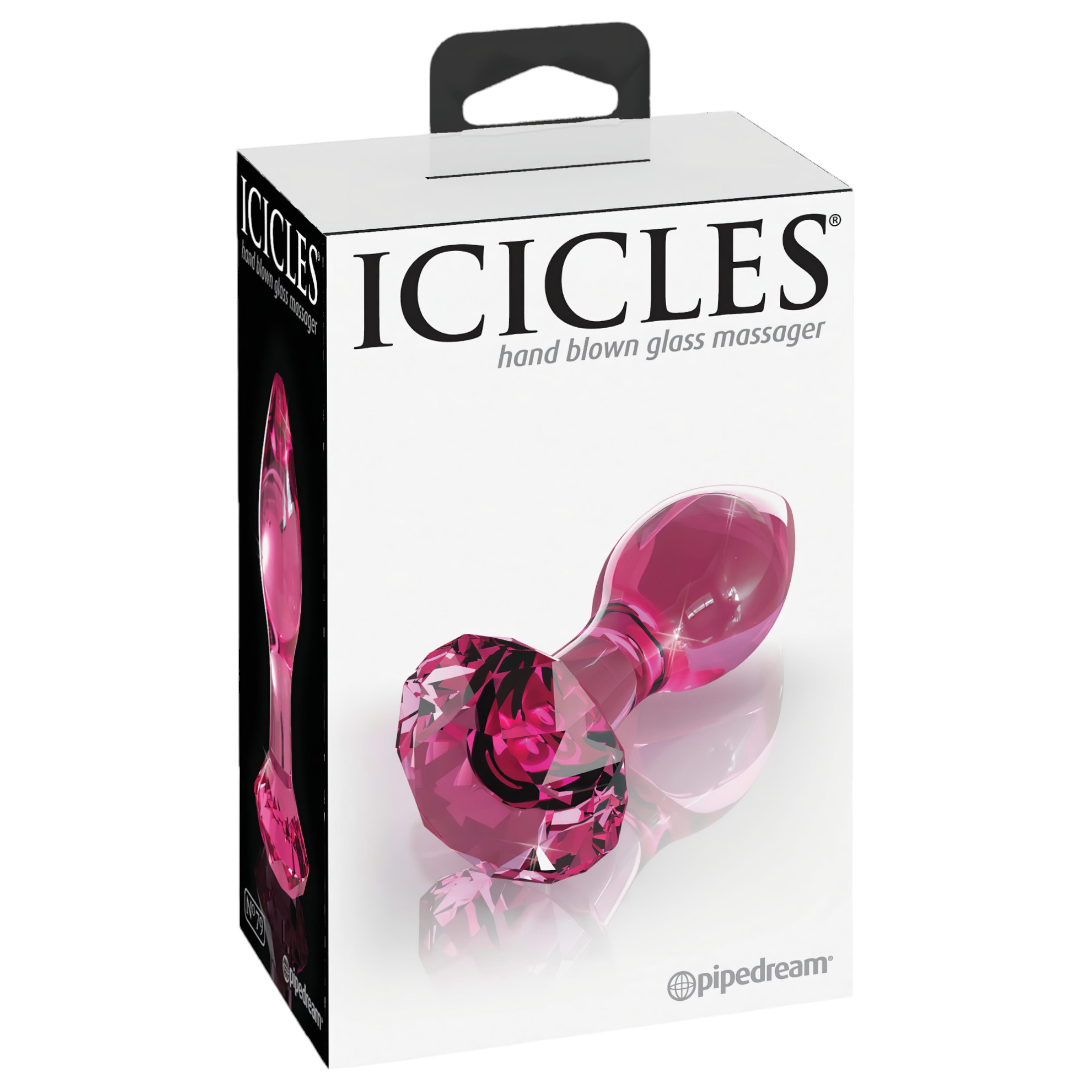 Icicles No. 79 – kúpos üveg anál plug (pink)