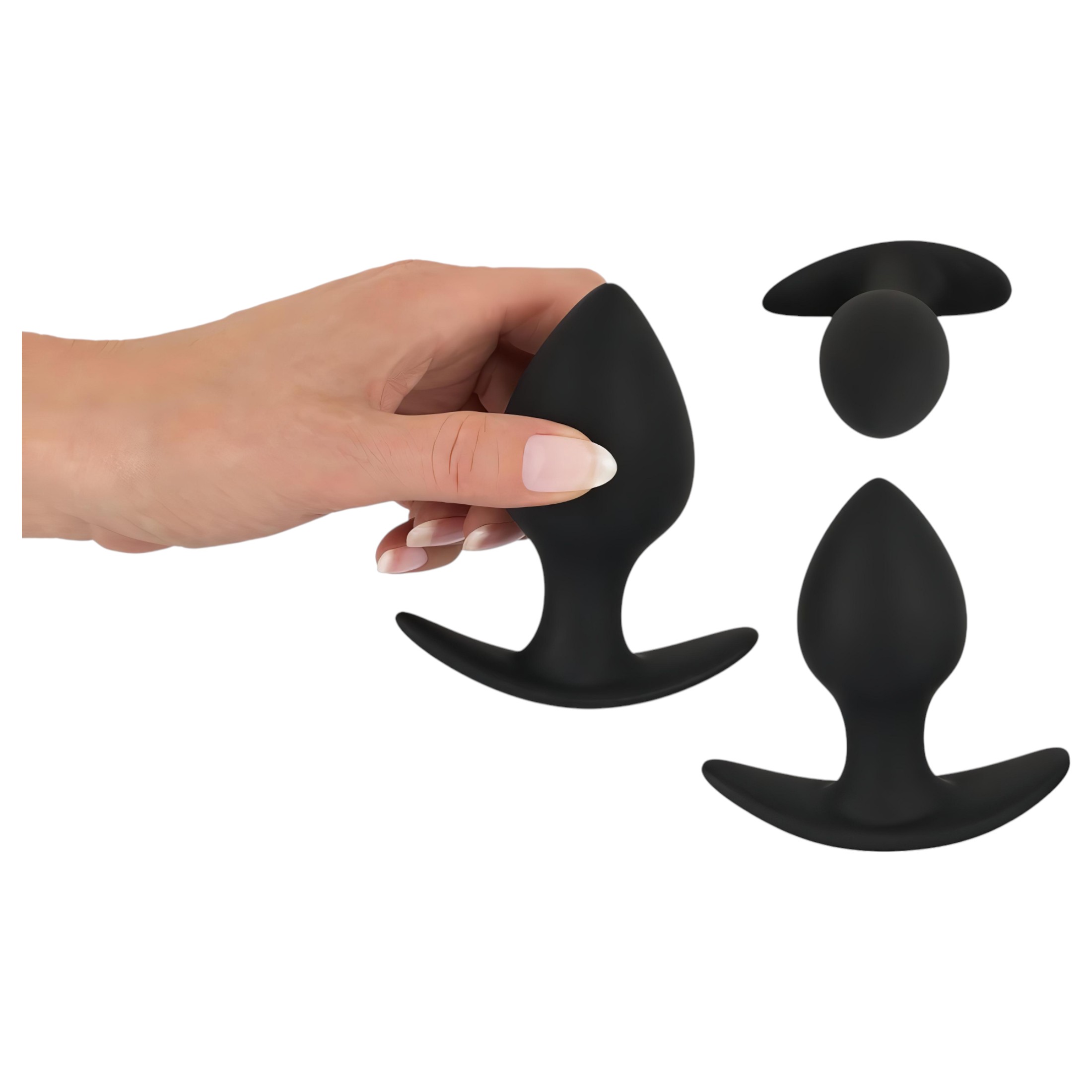 Black Velvets – szilikon anál plug szett (3 részes) – fekete