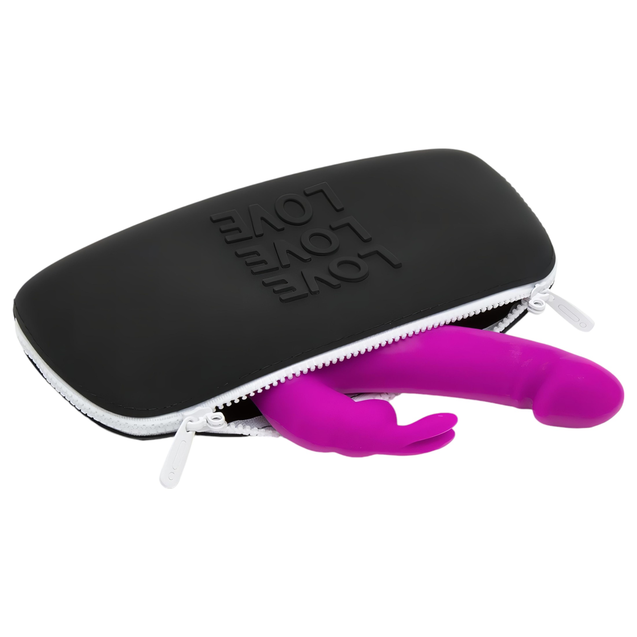 Happyrabbit – szex-játék neszeszer (fekete) – közepes