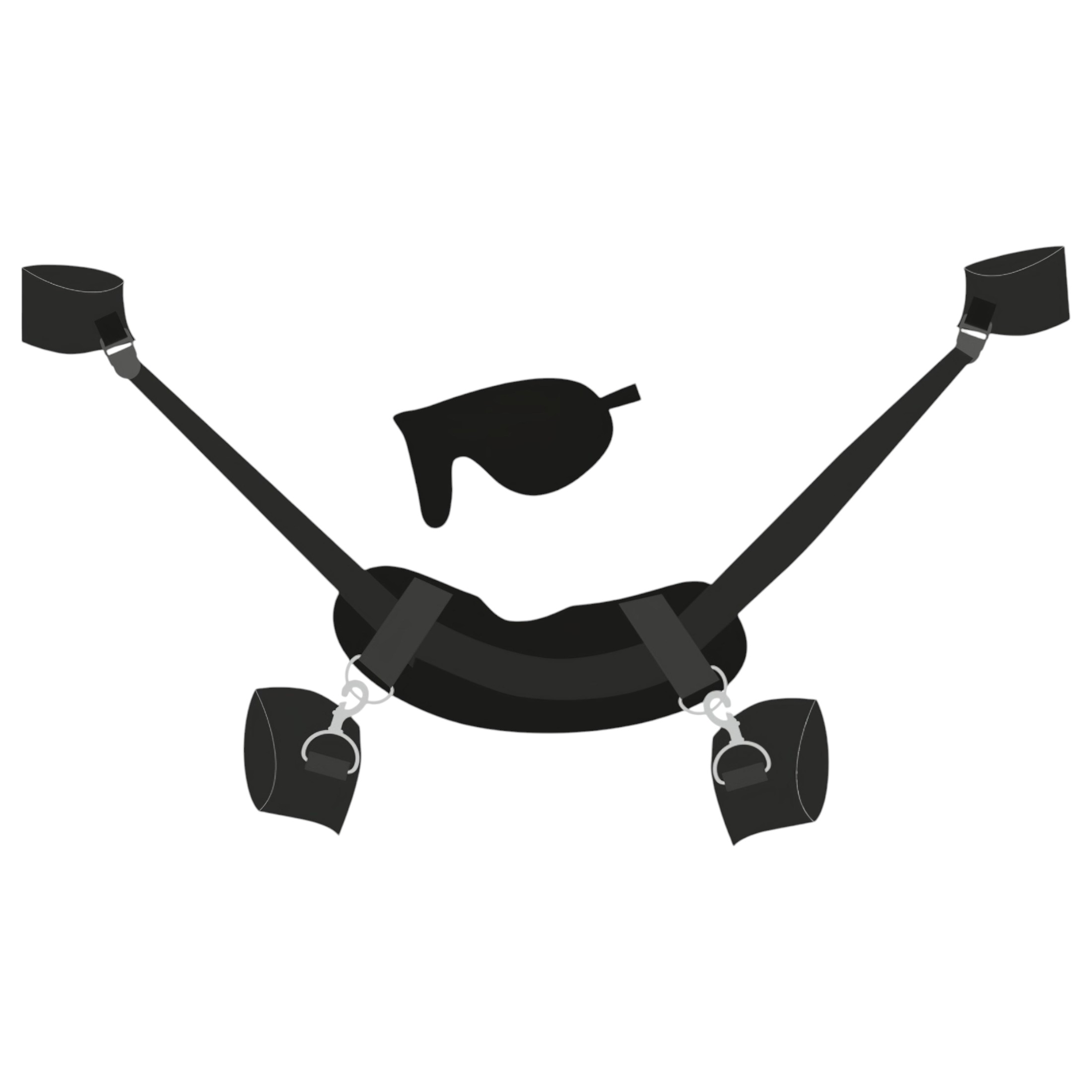 Bad Kitty – nyak-csukló-boka bilincs (fekete)