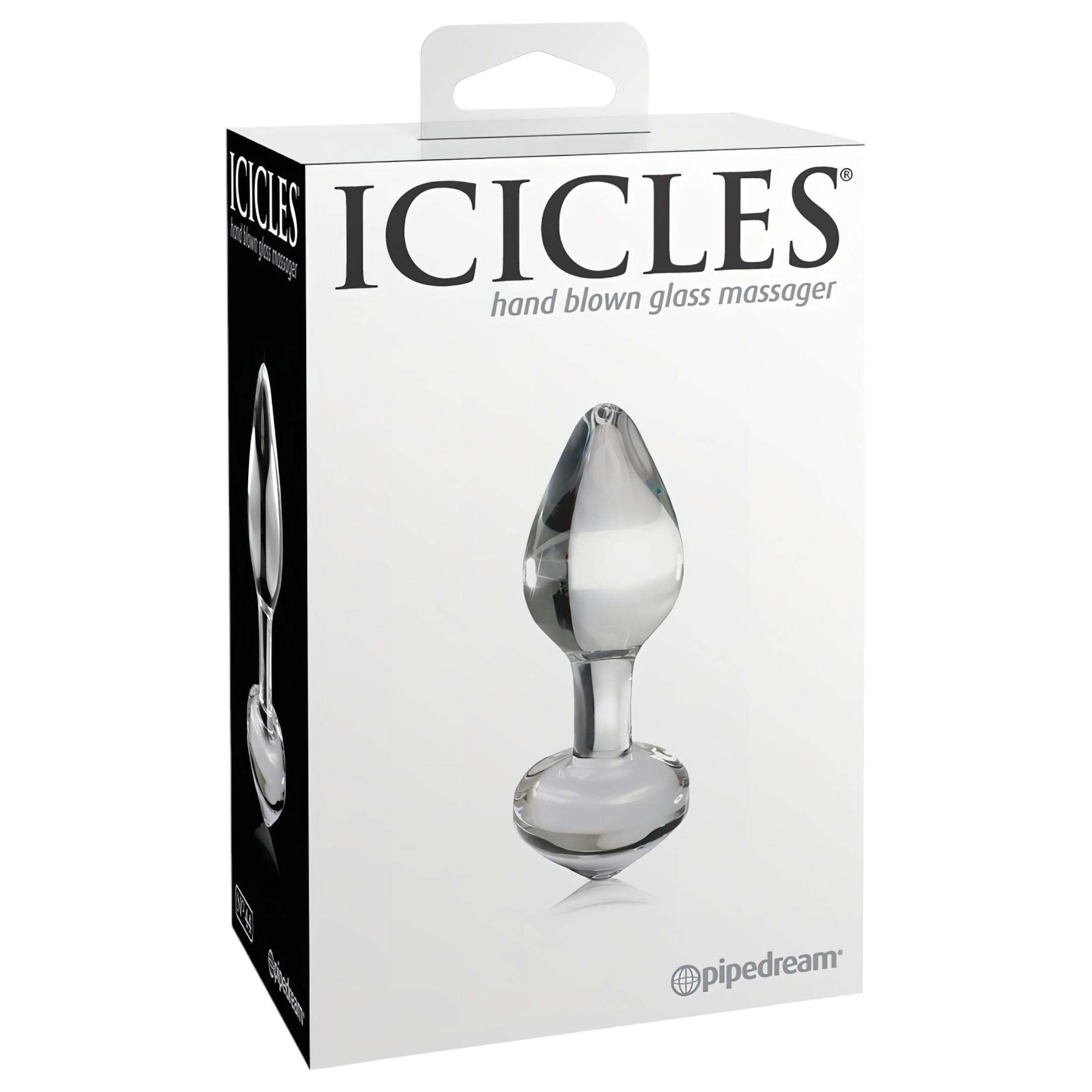 Icicles No. 44 – kúpos, üveg anál plug (átlátszó)
