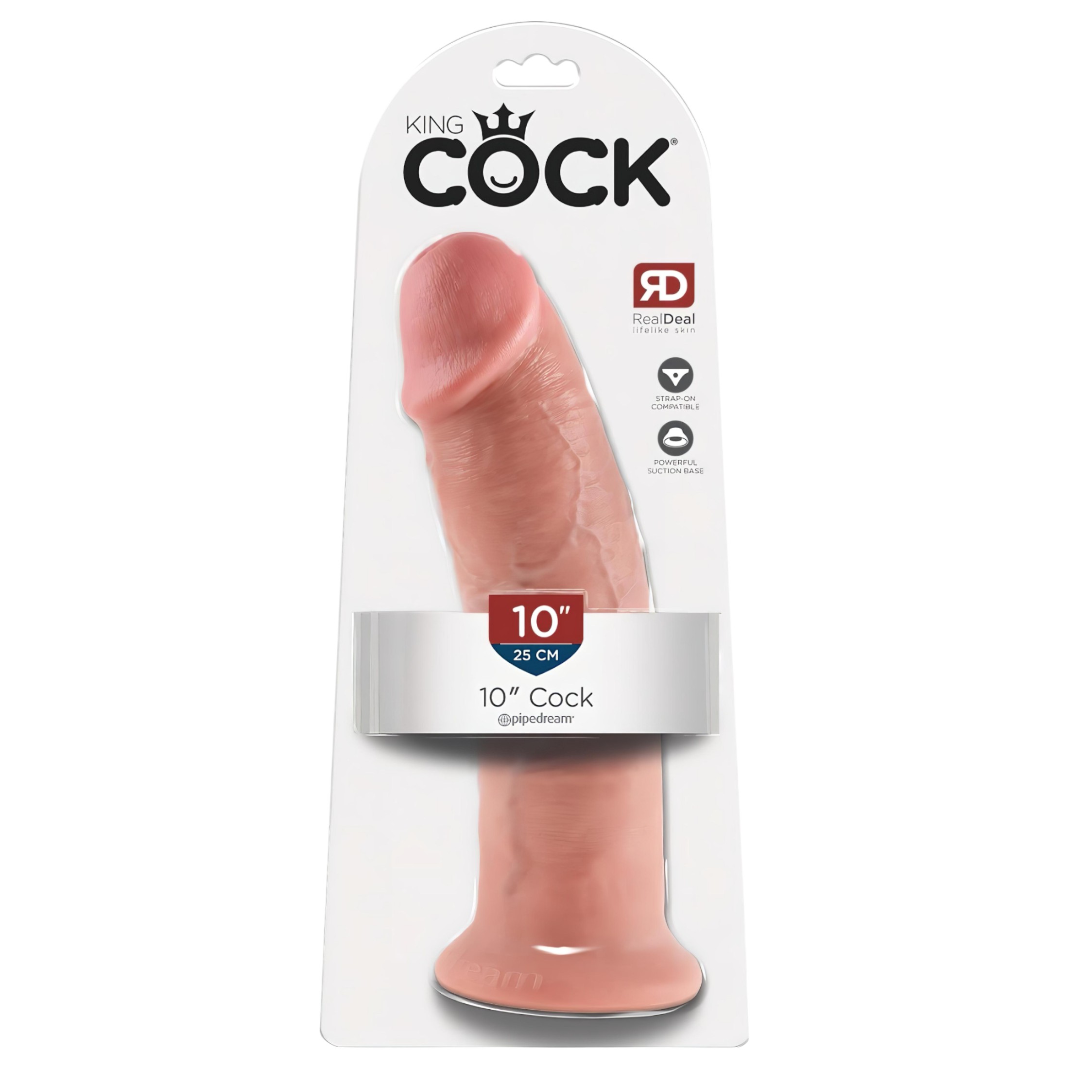 King Cock 10 – nagy tapadókorongos dildó (25cm) – natúr