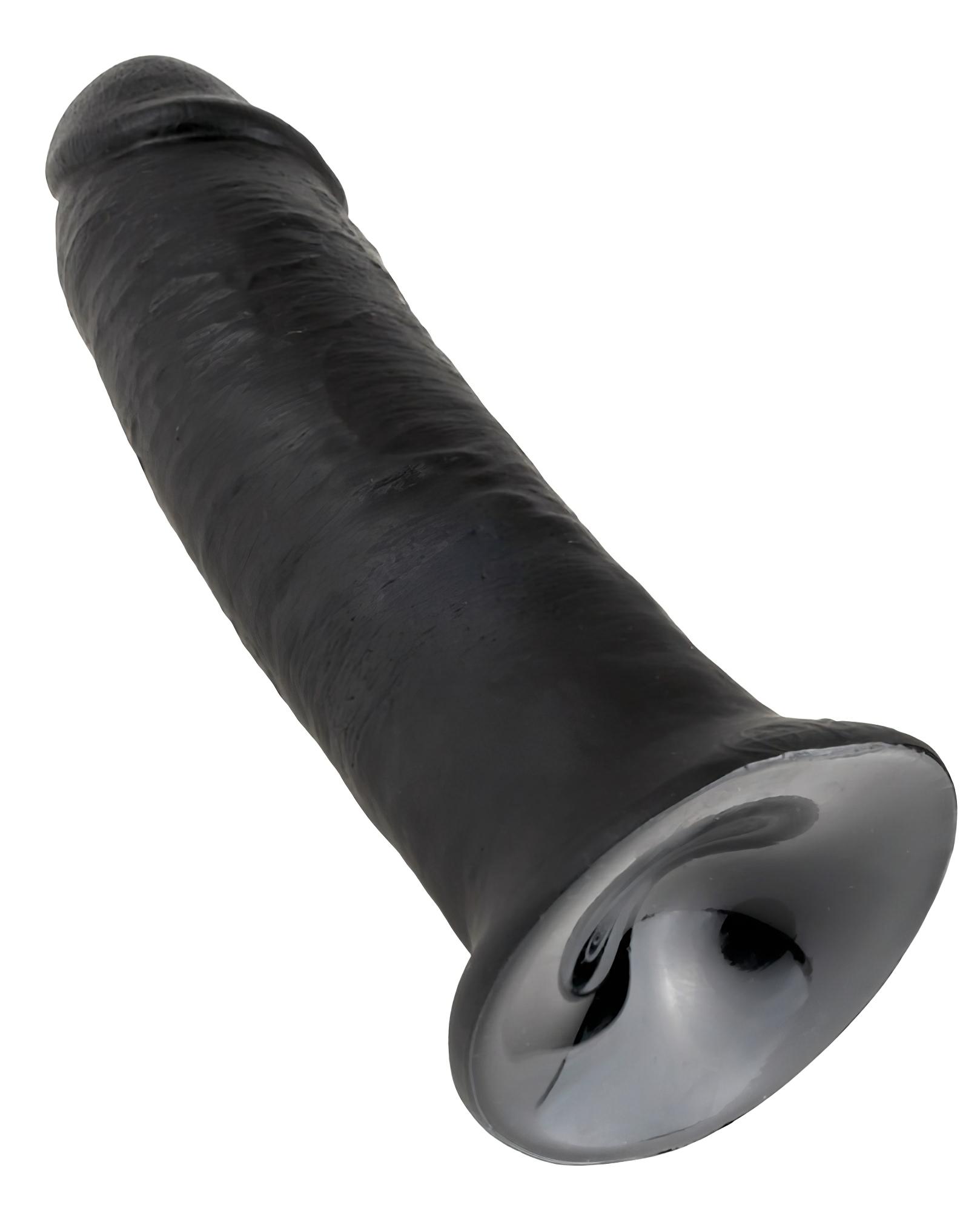 King Cock 10 – tapadókorongos dildó (25cm) – fekete