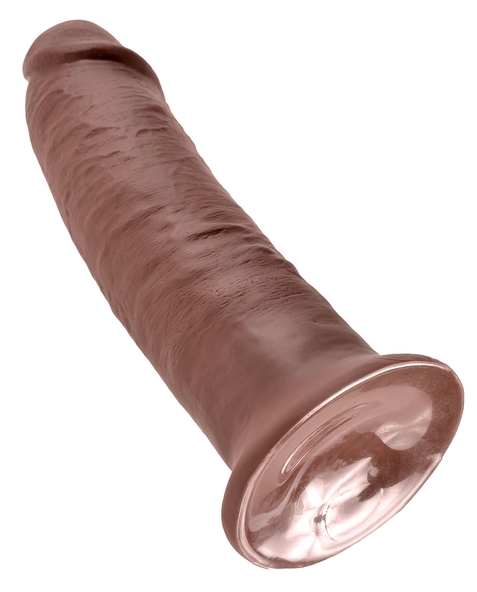 King Cock 10 – nagy tapadókorongos dildó (25cm) – barna
