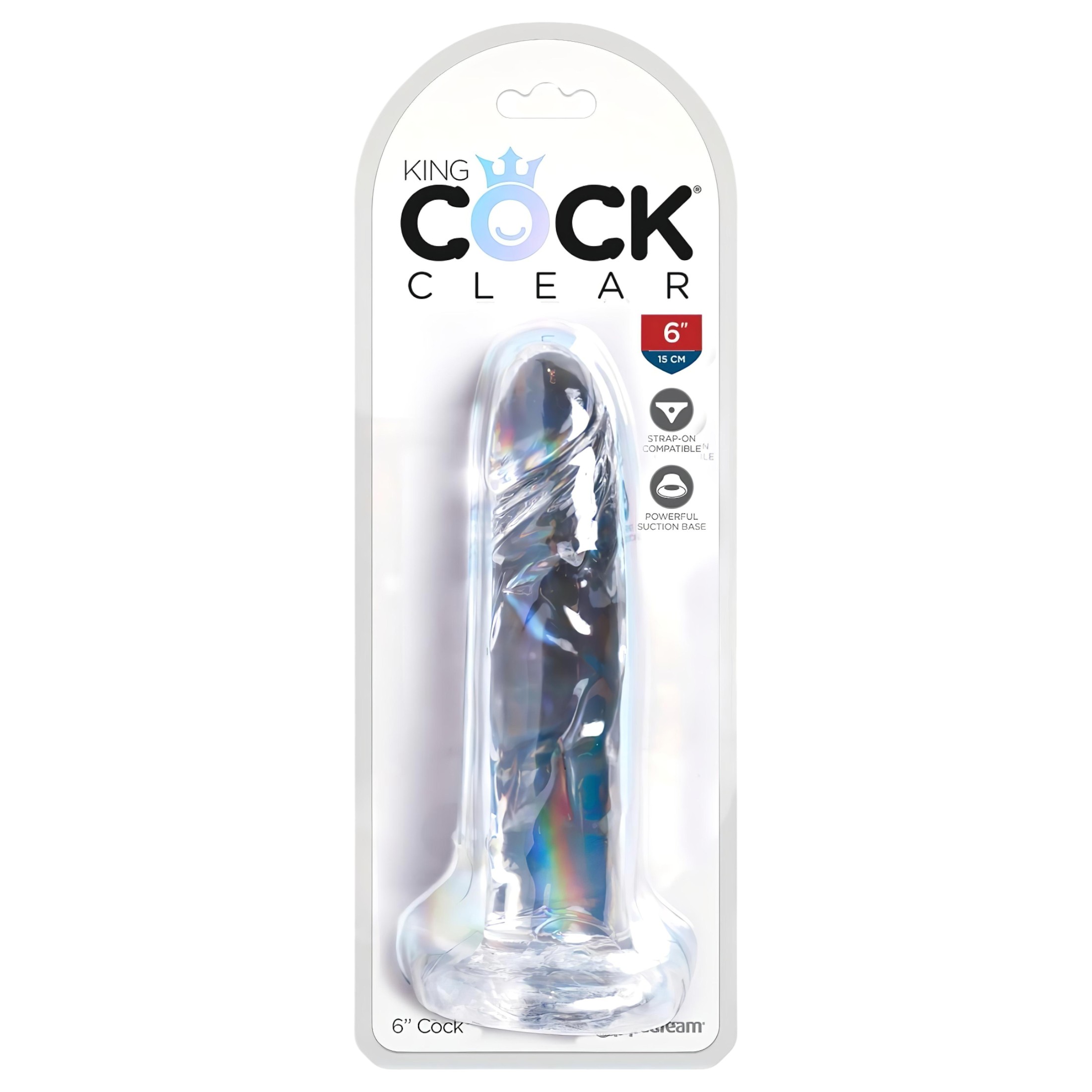 King Cock Clear 6 – tapadókorongos dildó (15cm)
