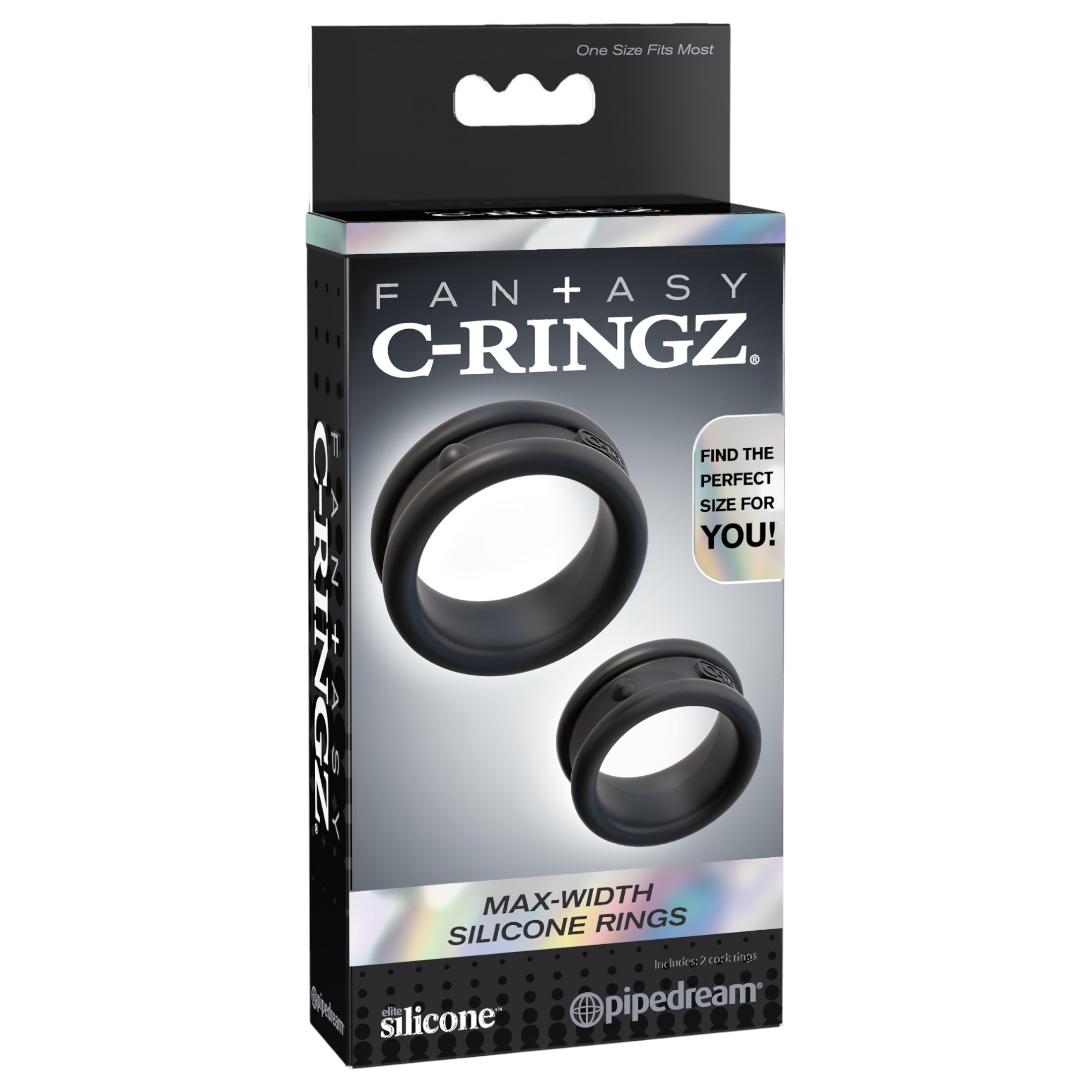Fantasy C-Ringz – pénisz- és heregyűrű (fekete)