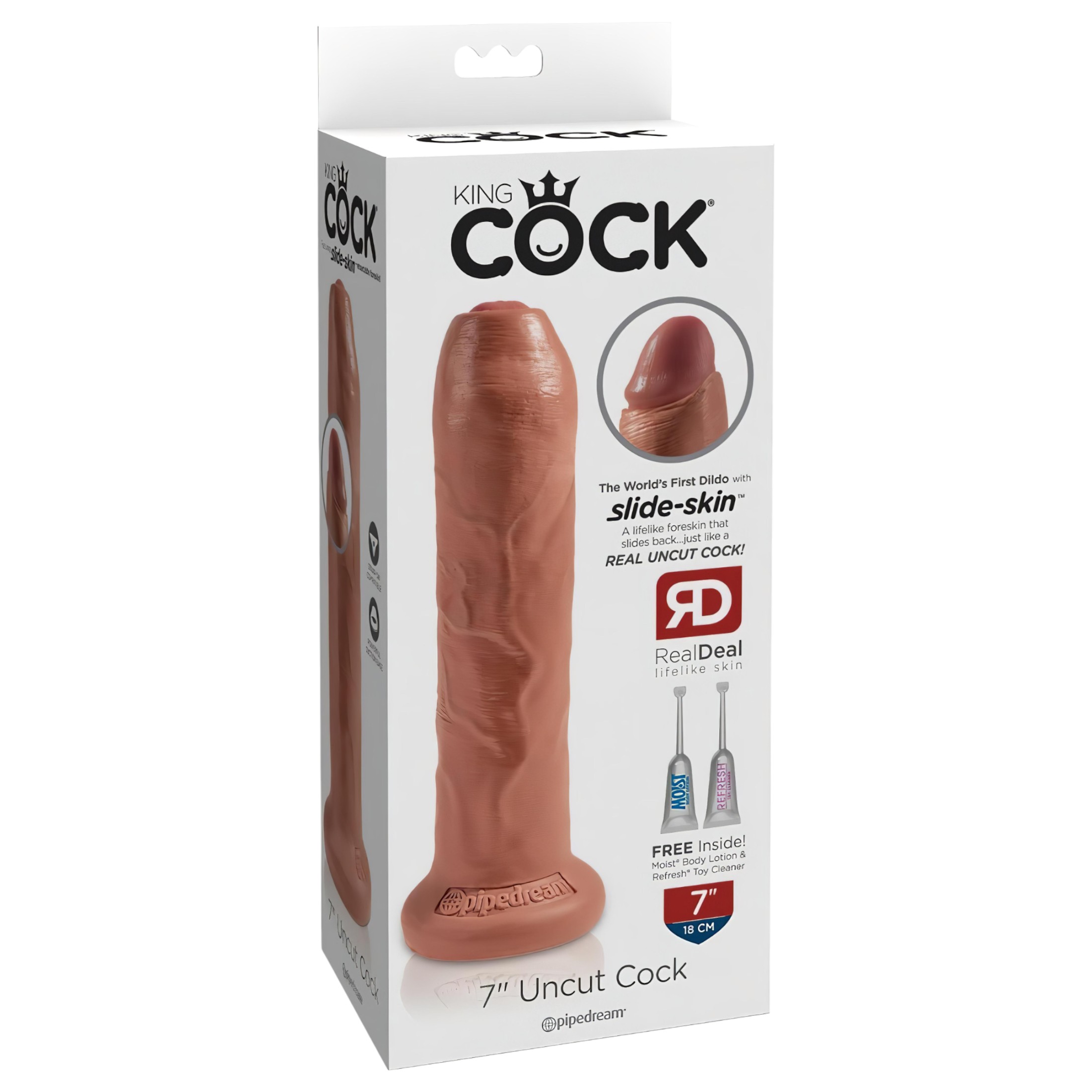 King Cock 7 – élethű dildó (18cm) – sötét natúr