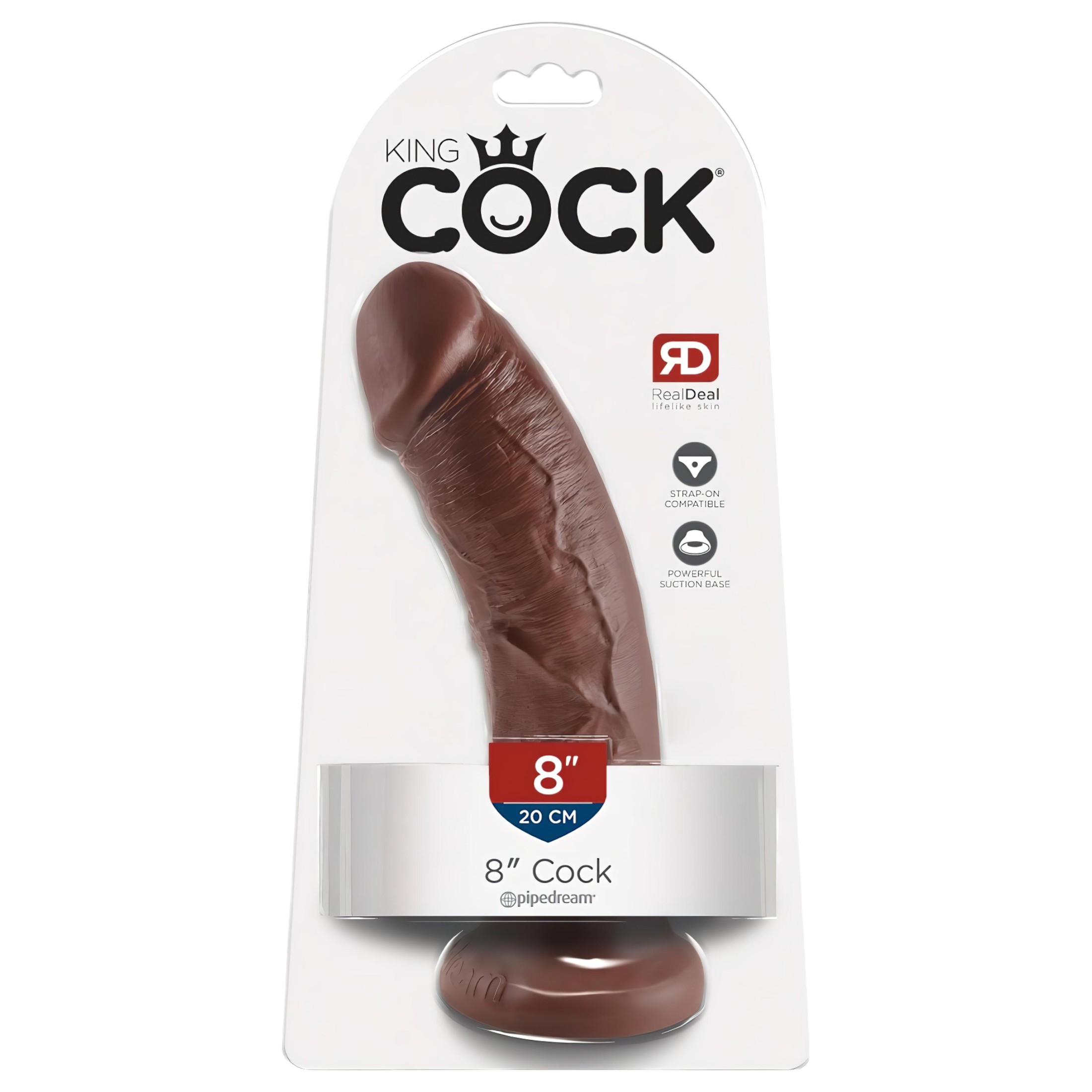 King Cock 8 dildó (20cm) – barna