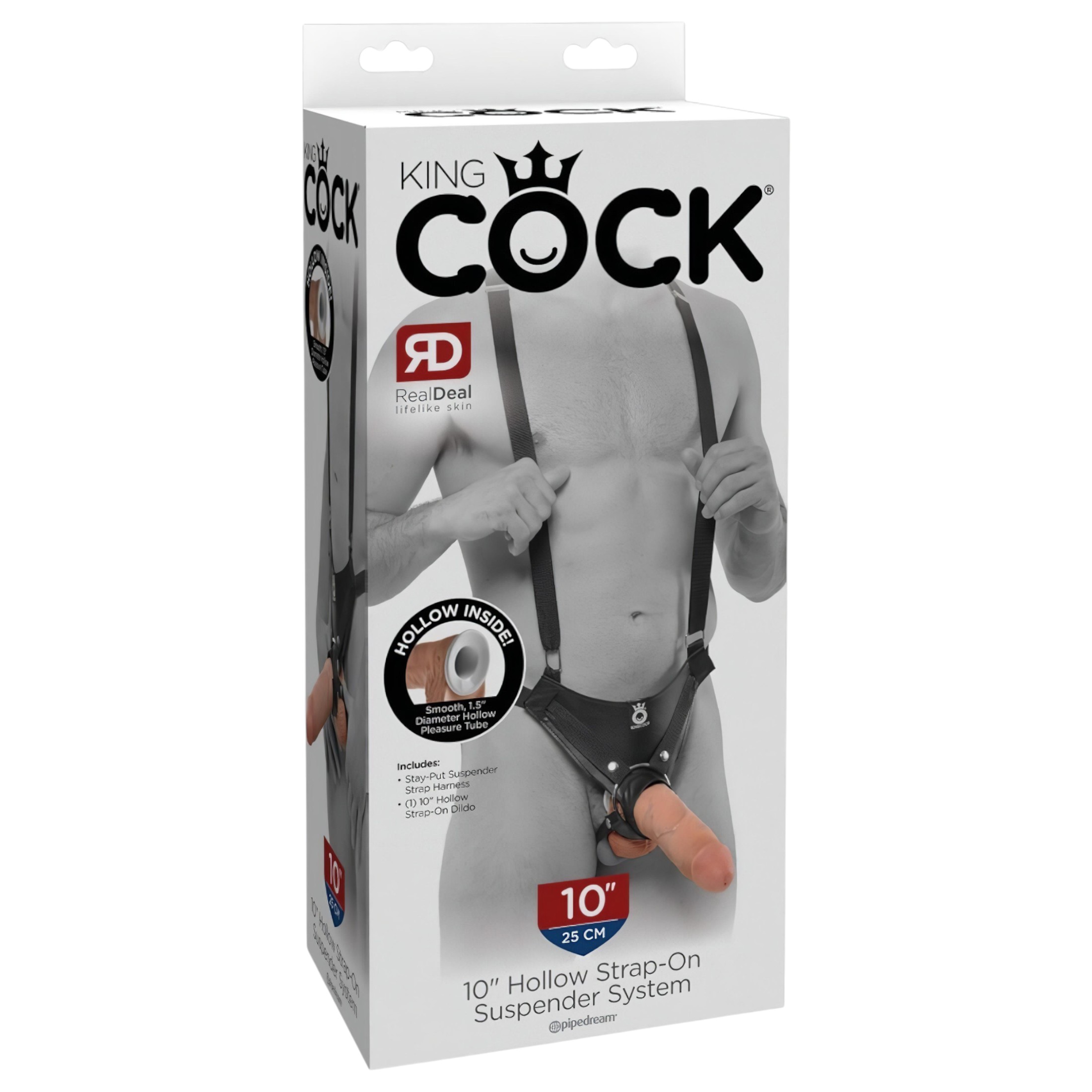 King Cock Strap-on 10 – üreges felcsatolható dildó 25cm
