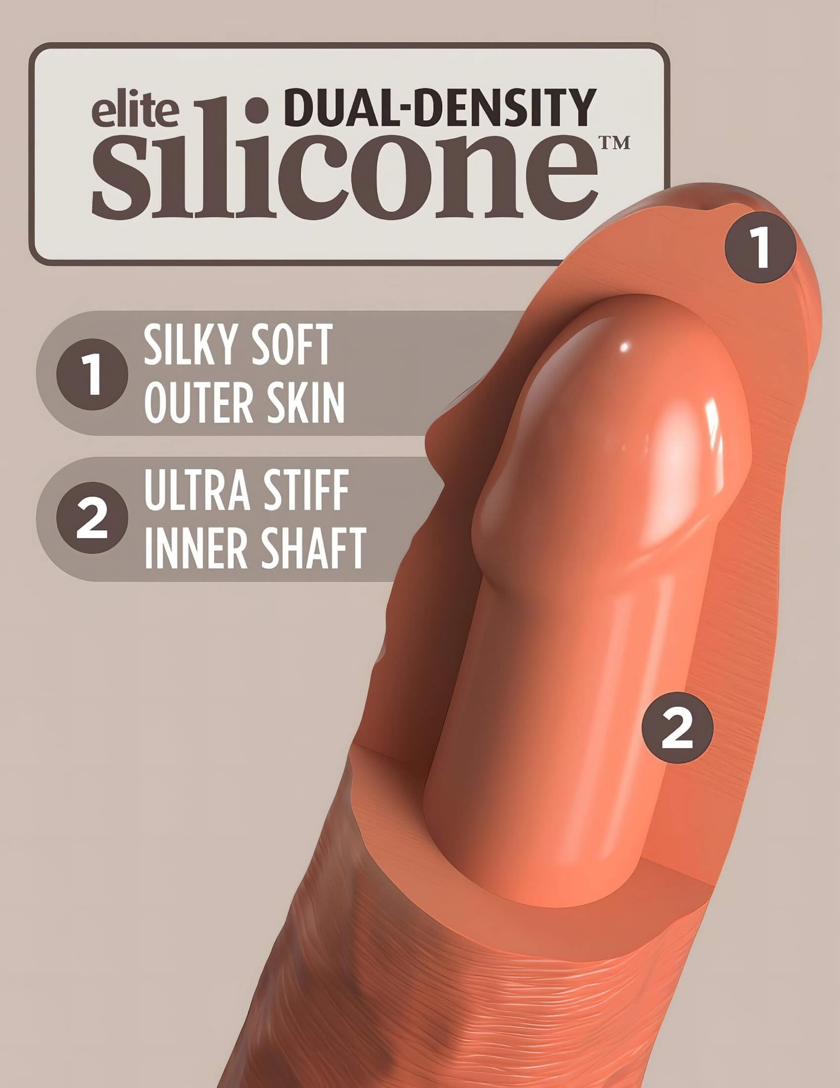King Cock Elite 6 – tapadókorongos, élethű dildó (15cm) – sötét