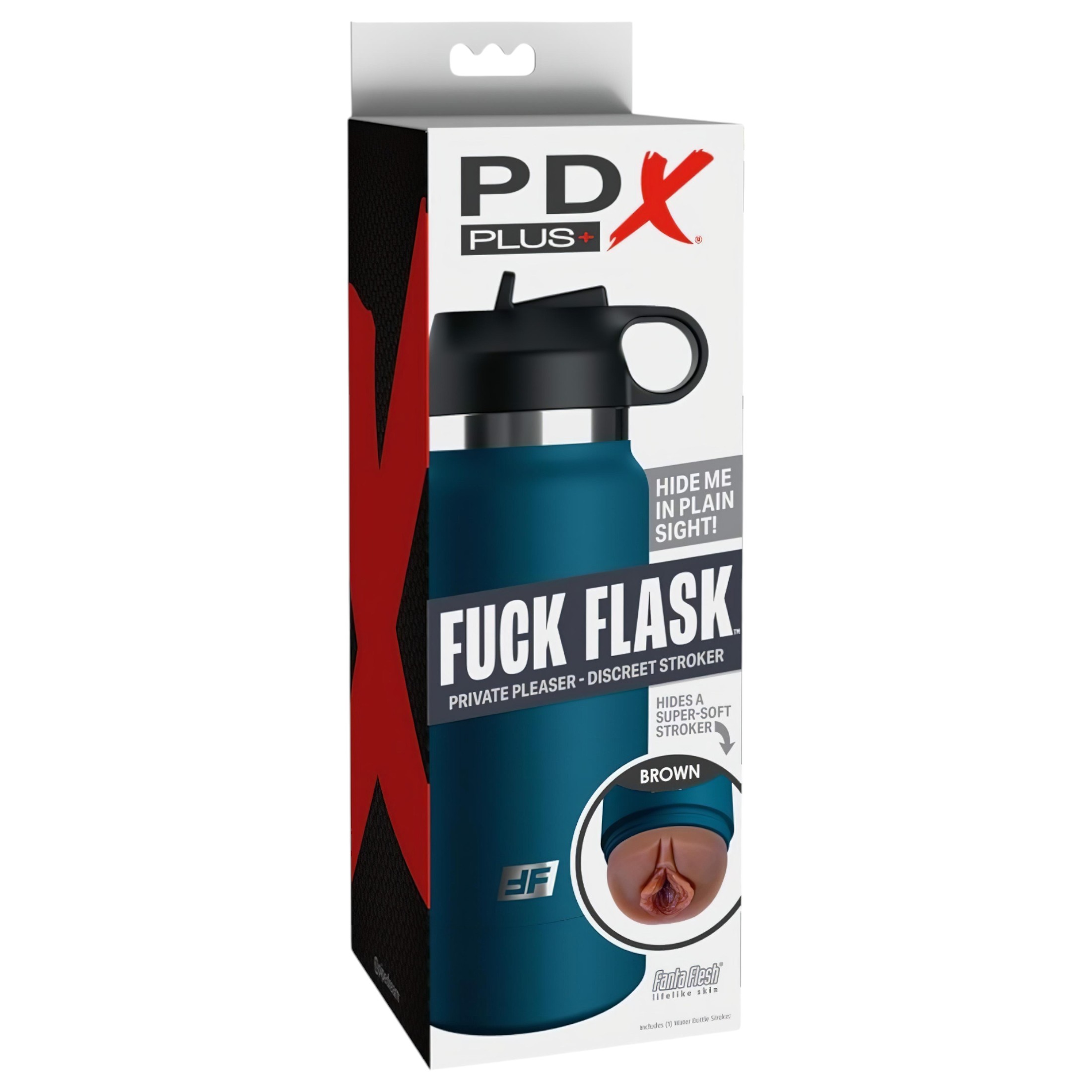 Fuck Flask Private Pleaser – műpunci kulacsban (kék-barna)