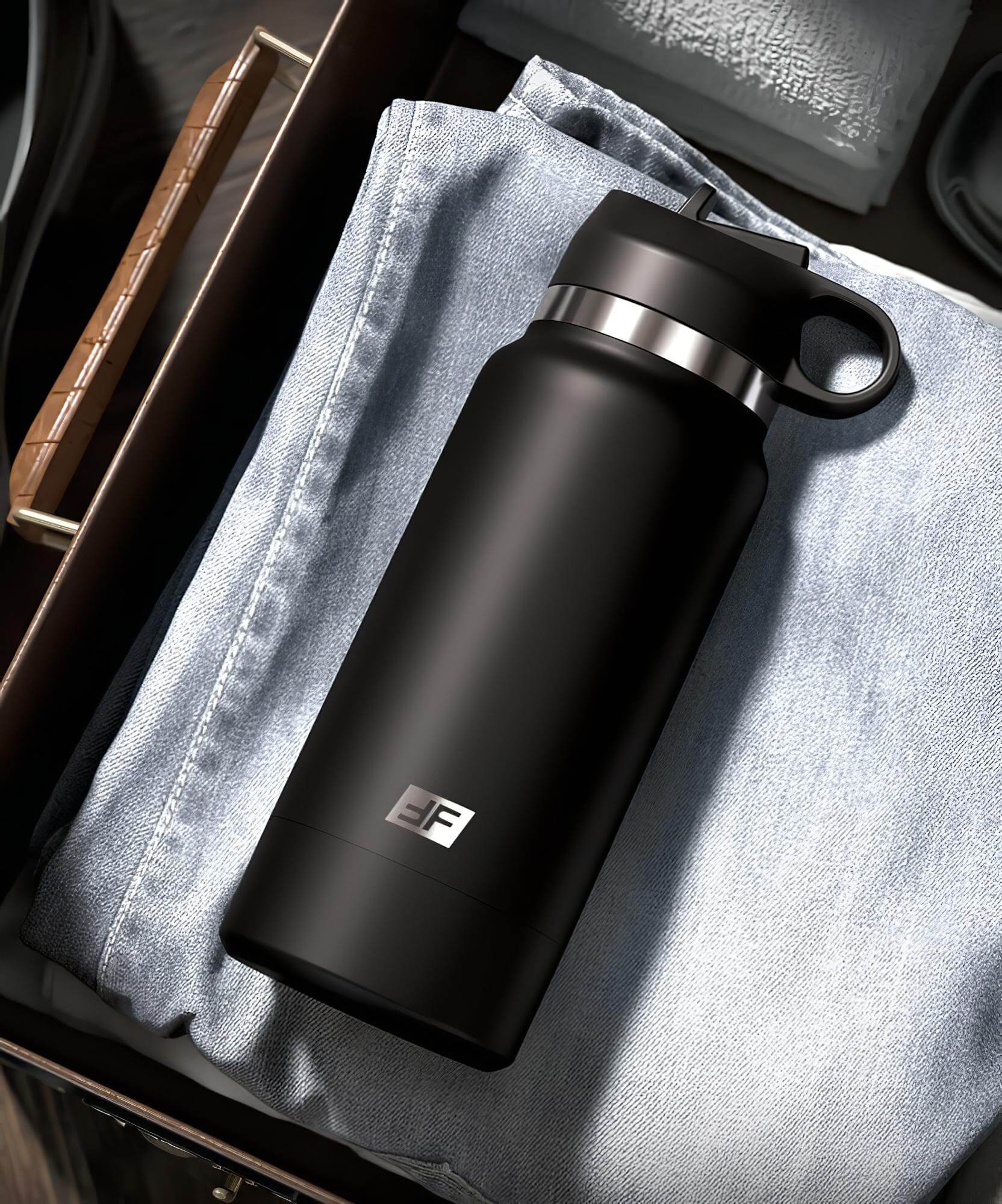 Fap Flask Thrill Seeker – maszturbátor kulacsban (fekete)