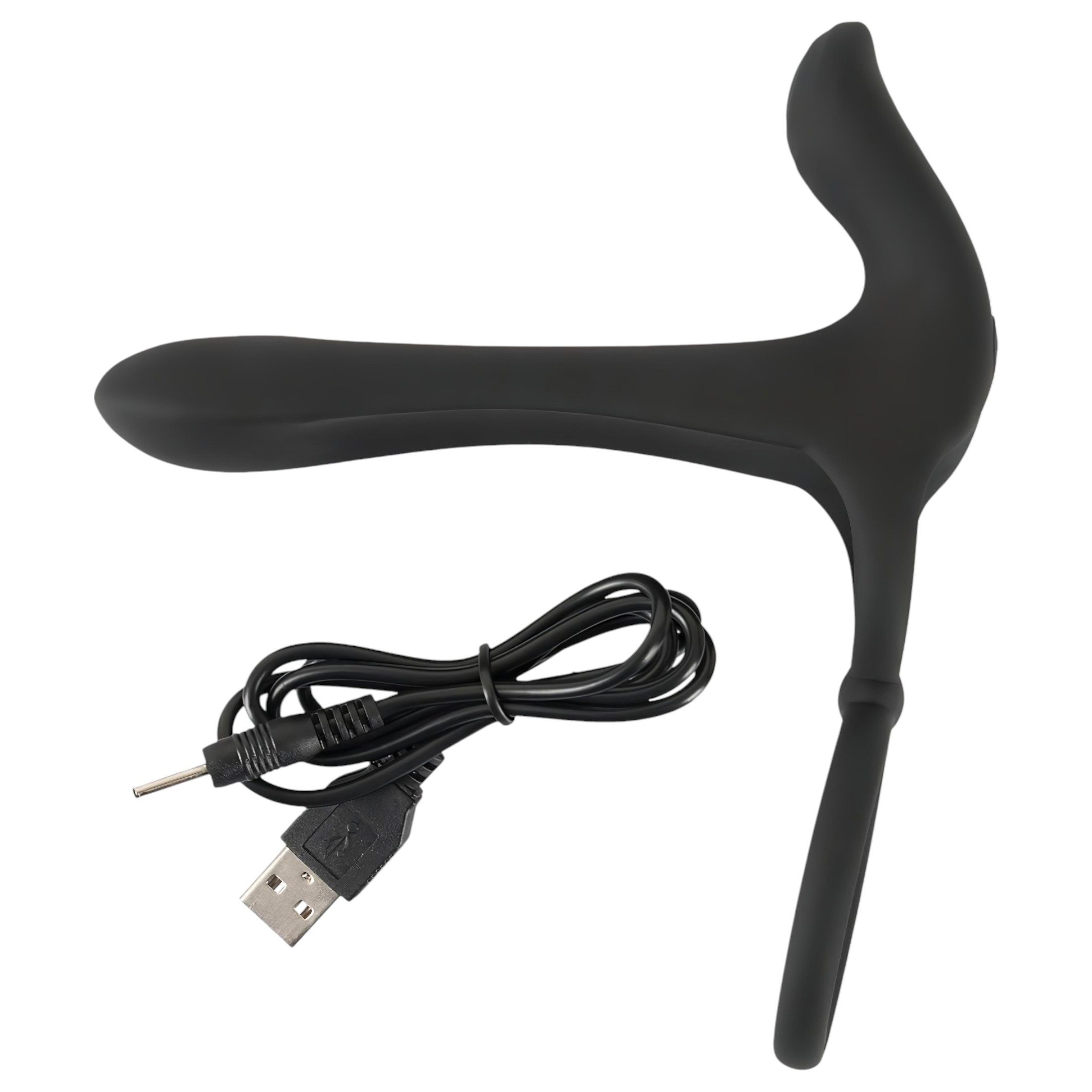 Black Velvets – akkus, 2in1 párvibrátor és péniszgyűrű (fekete)