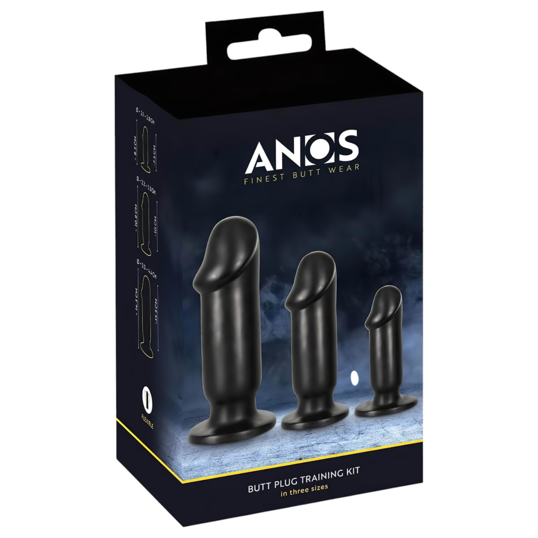 Anos Training Kit – anál plug szett (3 részes) – fekete