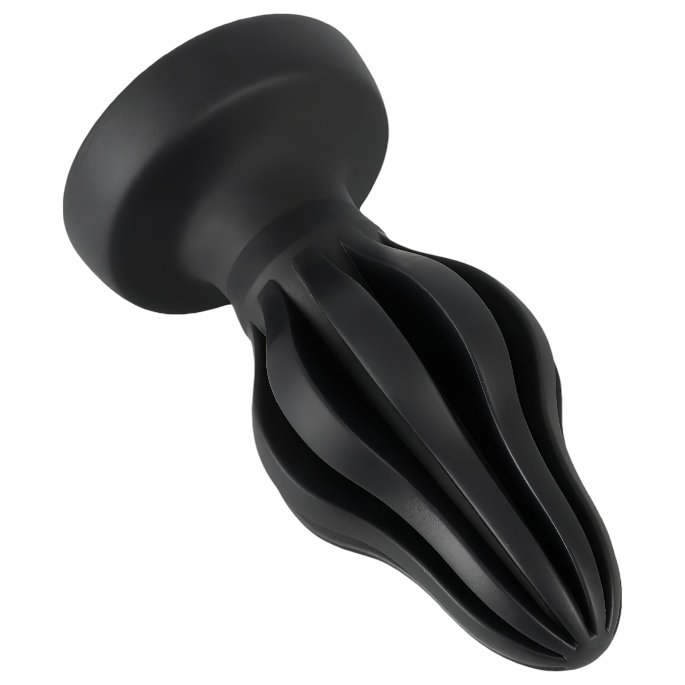 ANOS – bordázott puha anál plug – 7cm (fekete)