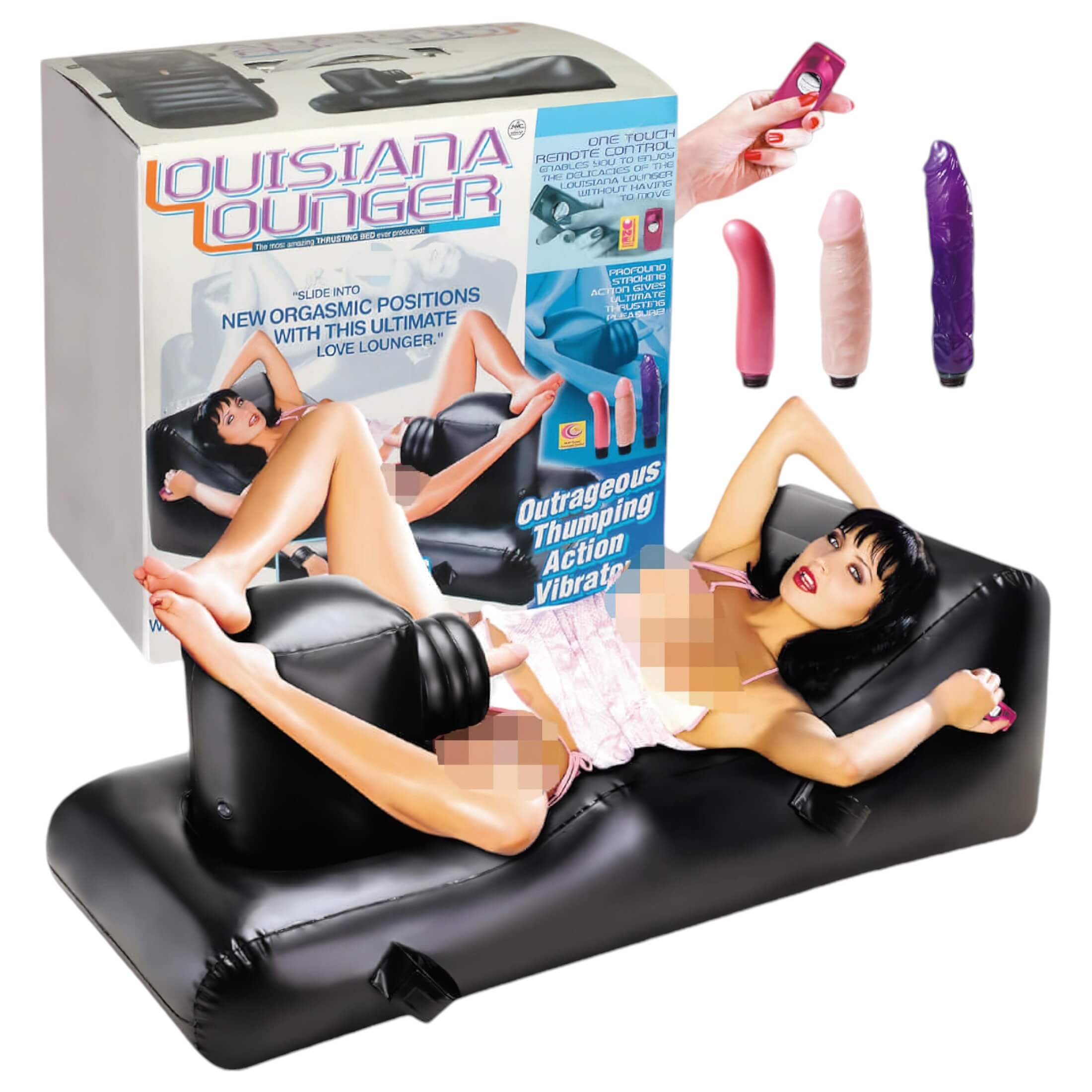 Louisiana Lounger – szexgép beépített vibrátorral (fekete)