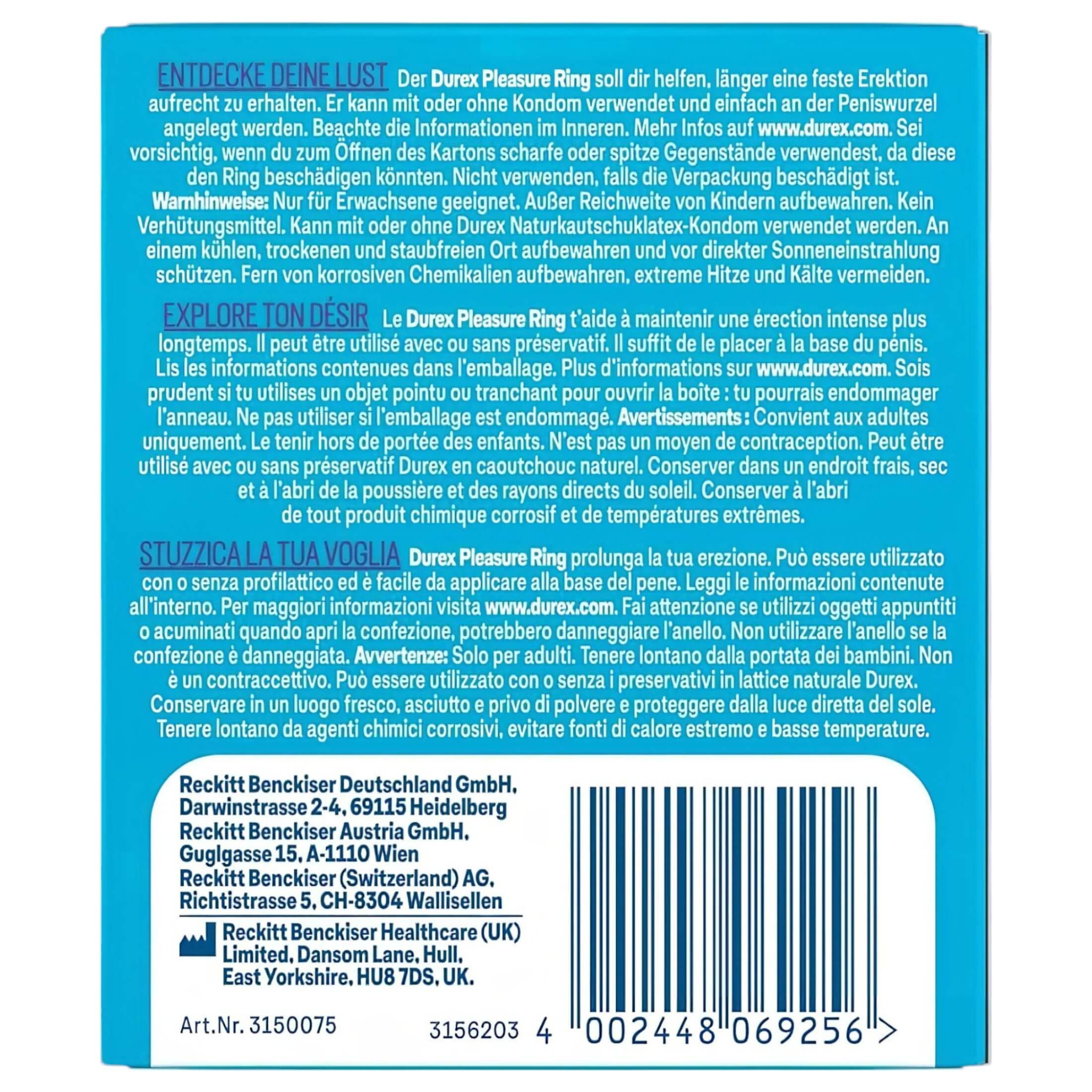 Durex Pleasure Ring – péniszgyűrű (átlátszó)