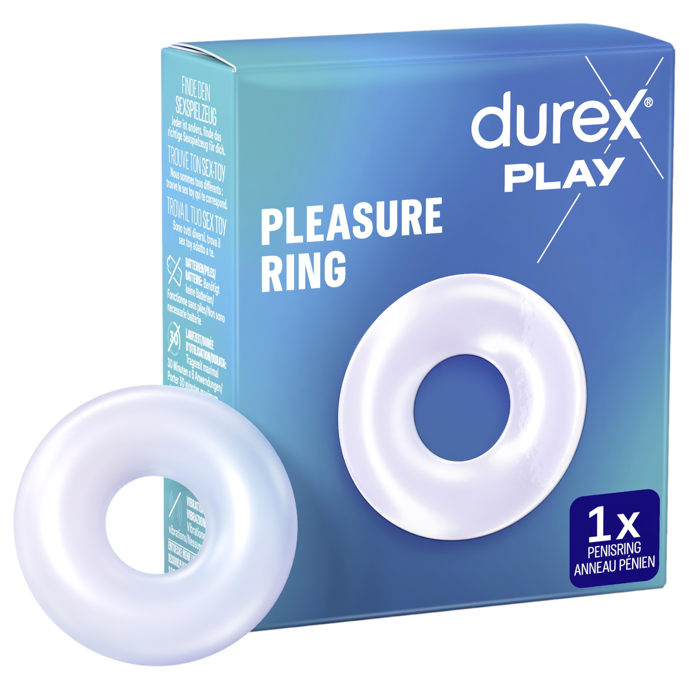 Durex Pleasure Ring – péniszgyűrű (átlátszó)