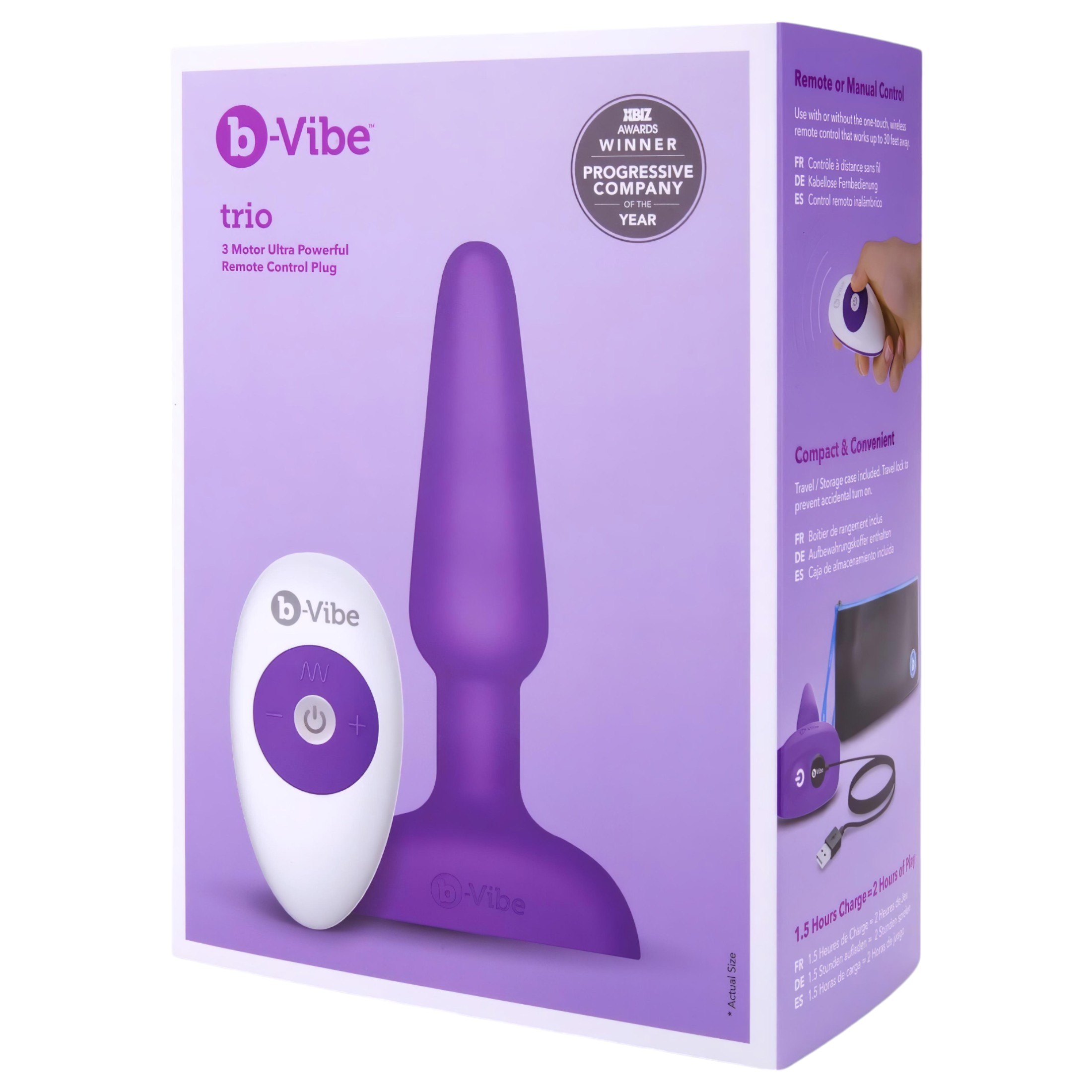 b-Vibe trio – 3 motoros anál vibrátor (lila)