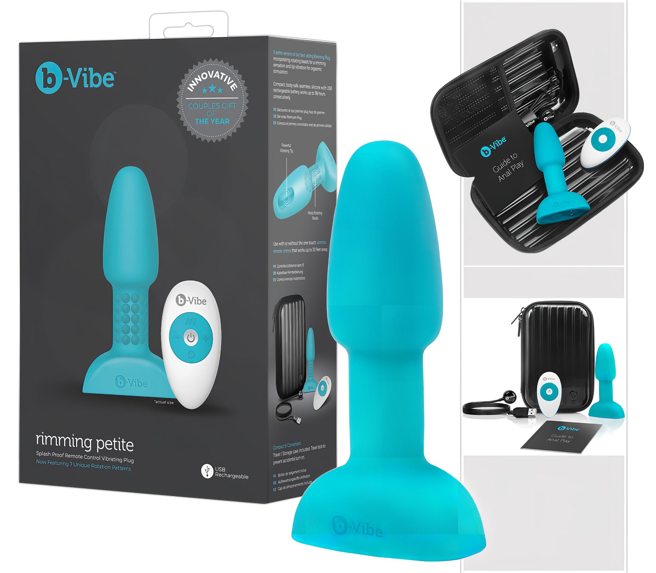 b-Vibe Rimming – forgó gyöngyös anál vibrátor (türkiz)