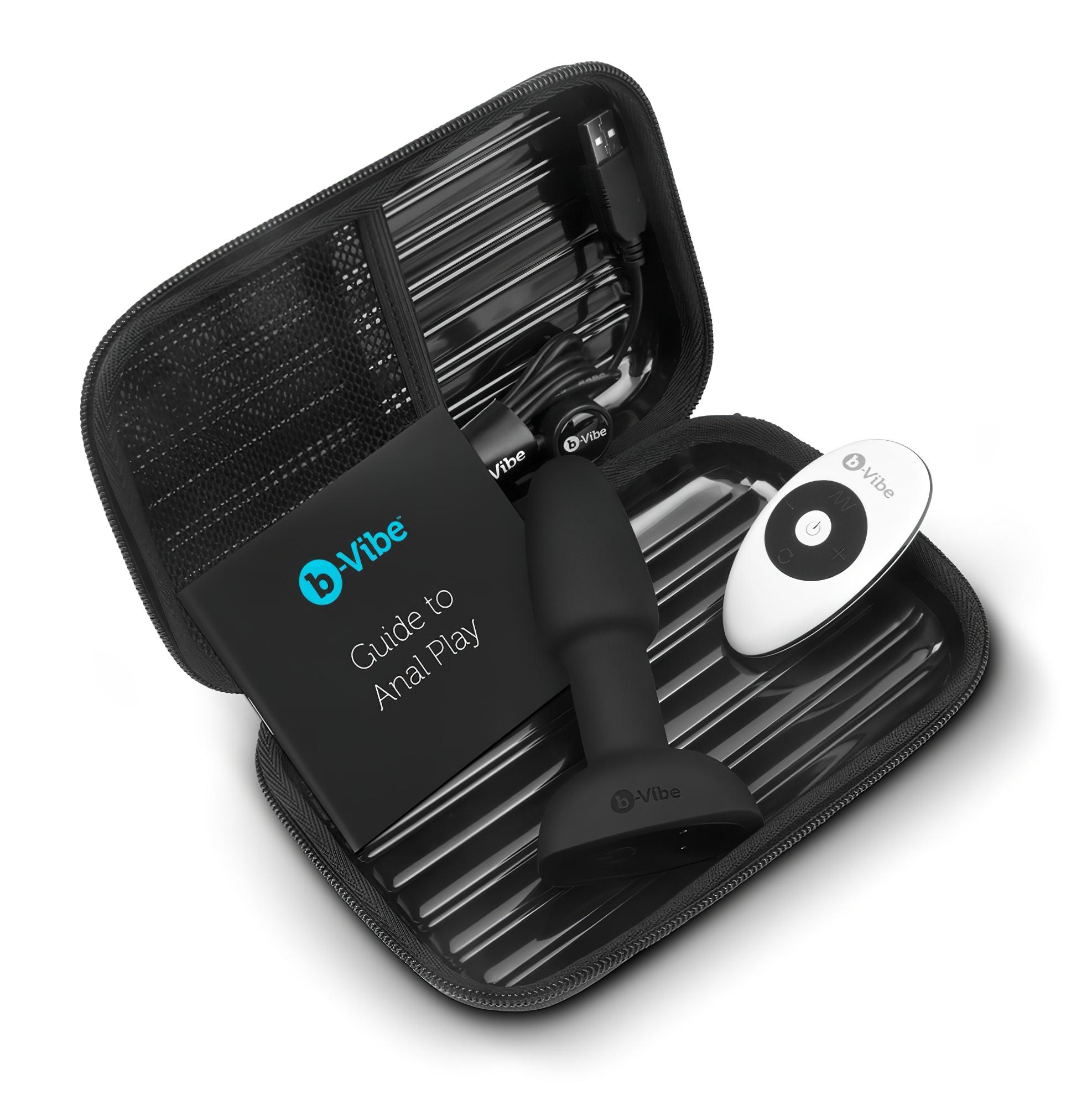 b-Vibe Rimming – forgó gyöngyös anál vibrátor (fekete)