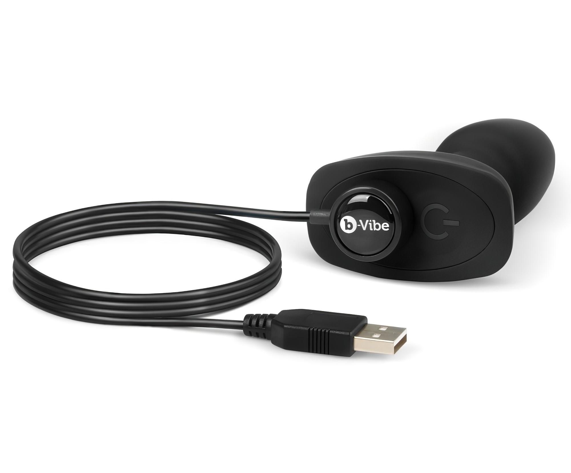 b-Vibe Rimming – forgó gyöngyös anál vibrátor (fekete)