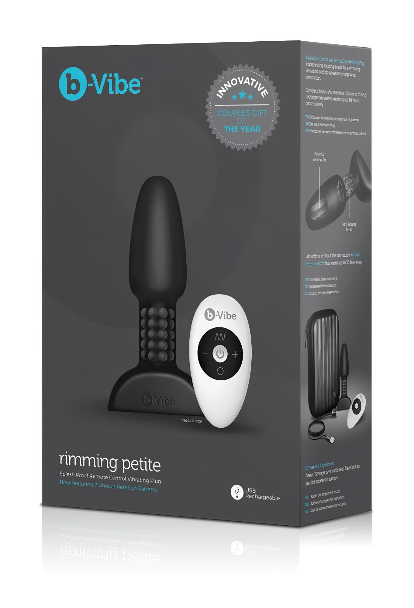 b-Vibe Rimming – forgó gyöngyös anál vibrátor (fekete)