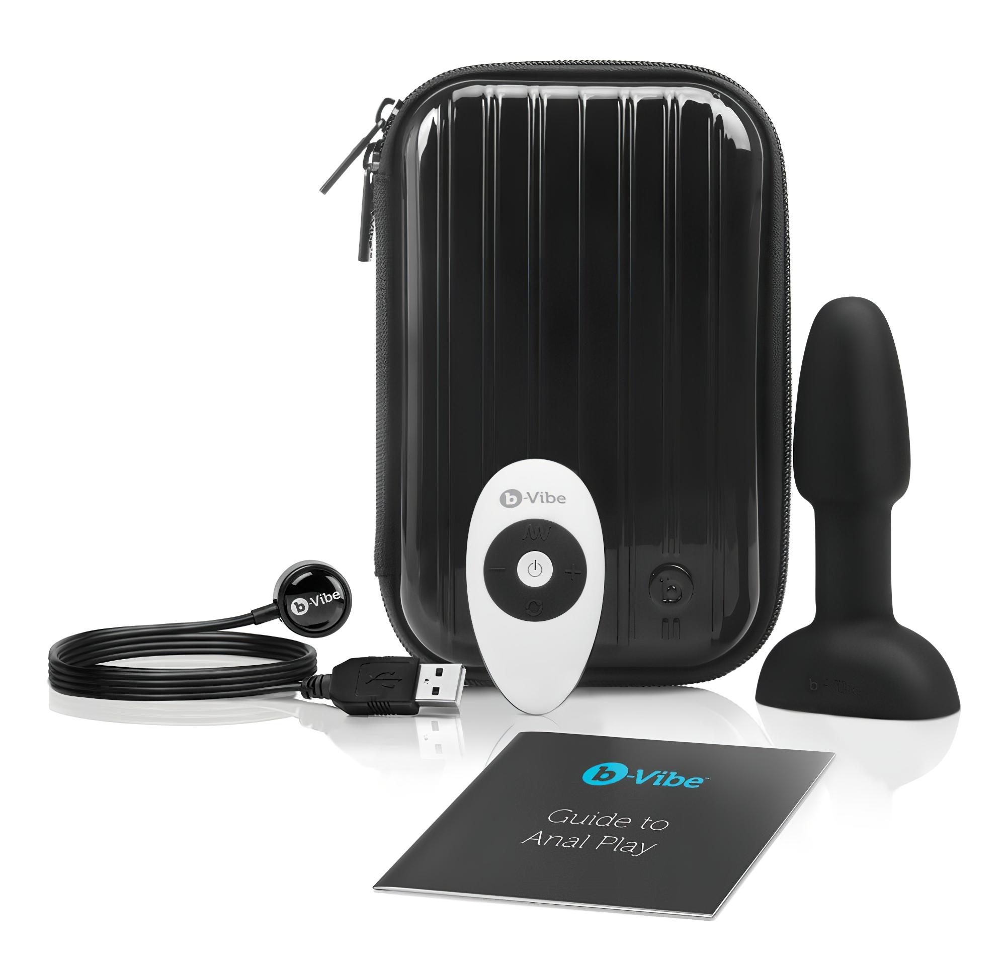 b-Vibe Rimming – forgó gyöngyös anál vibrátor (fekete)