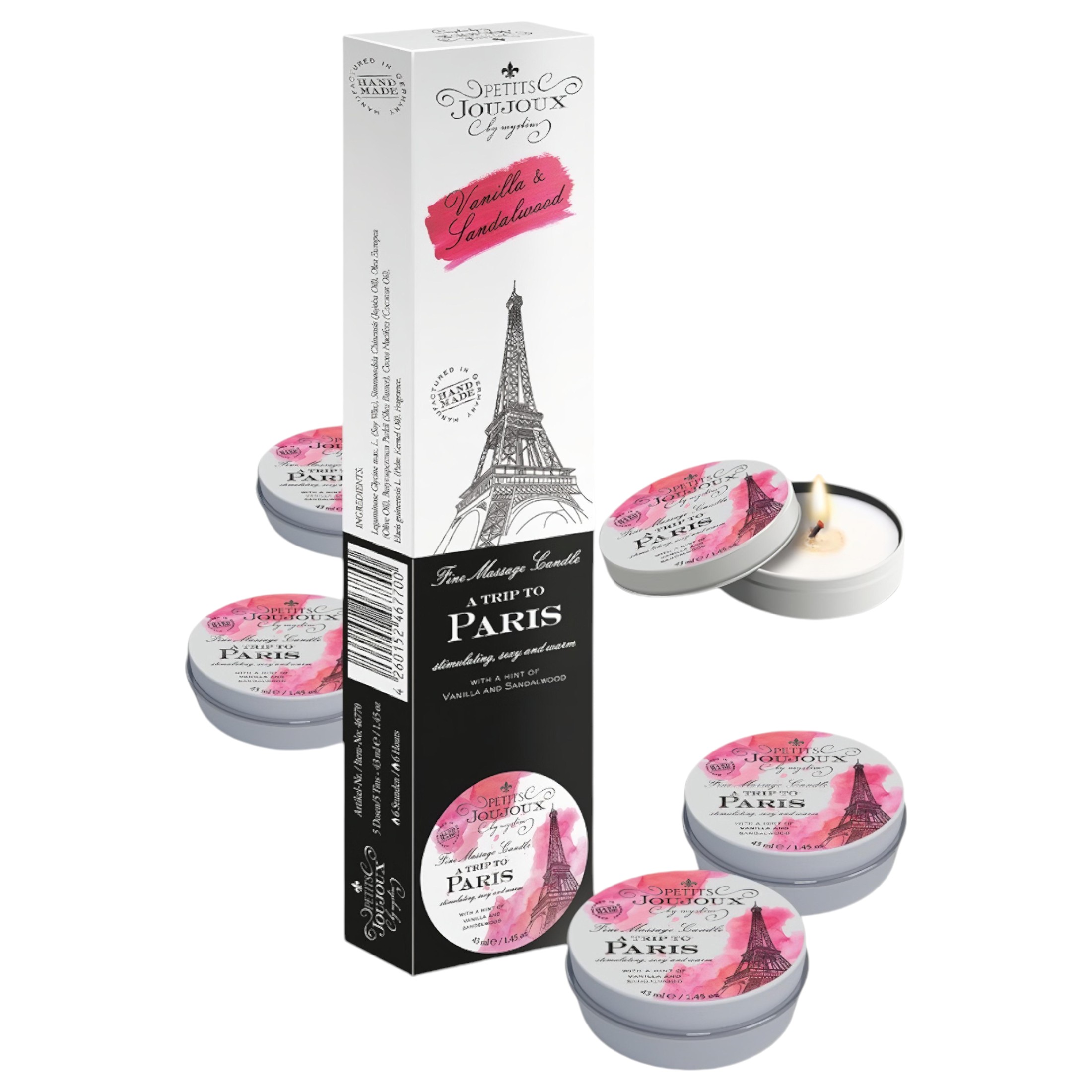 Petits Joujoux Paris – masszázsgyertya – vanília-szantálfa (5x43ml)