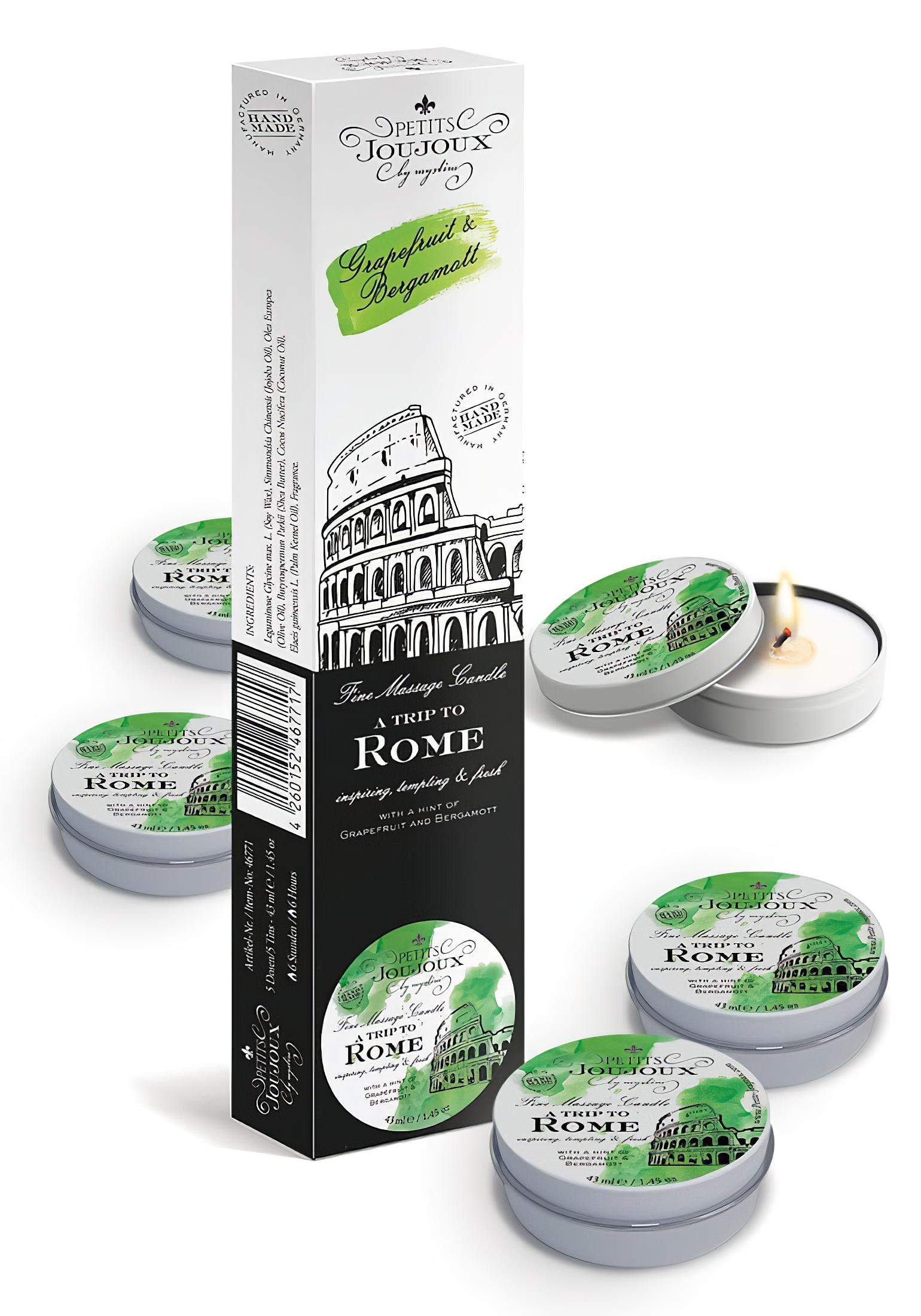 Petits Joujoux Rome masszázsgyertya – grapefruit-bergamot 5x43ml