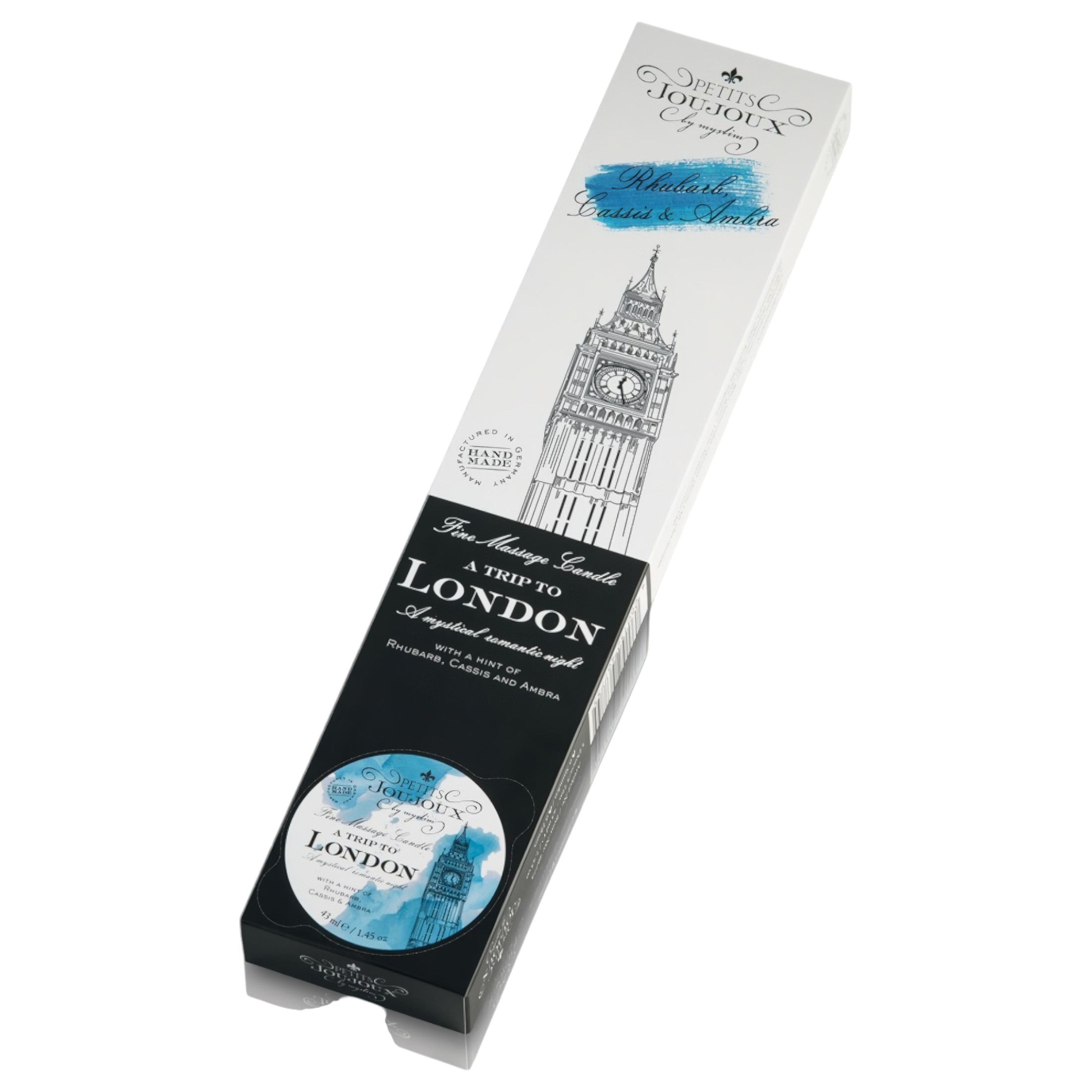 Petits Joujoux London masszázsgyertya – rebarbara-amber (5x43ml)
