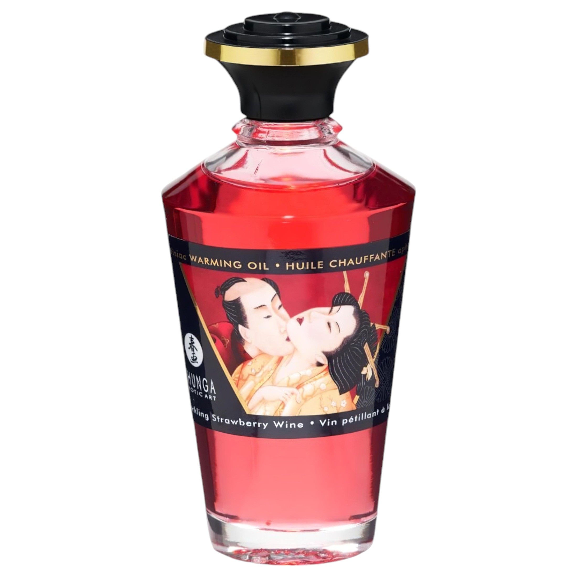 Shunga – melegítő masszázsolaj – pezsgő-eper (100ml)