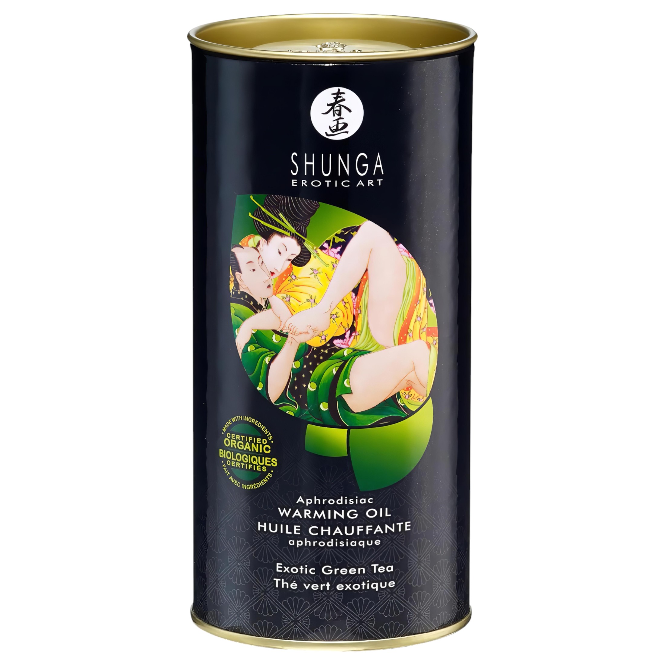 Shunga – melegítő masszázsolaj – zöld tea (100ml)