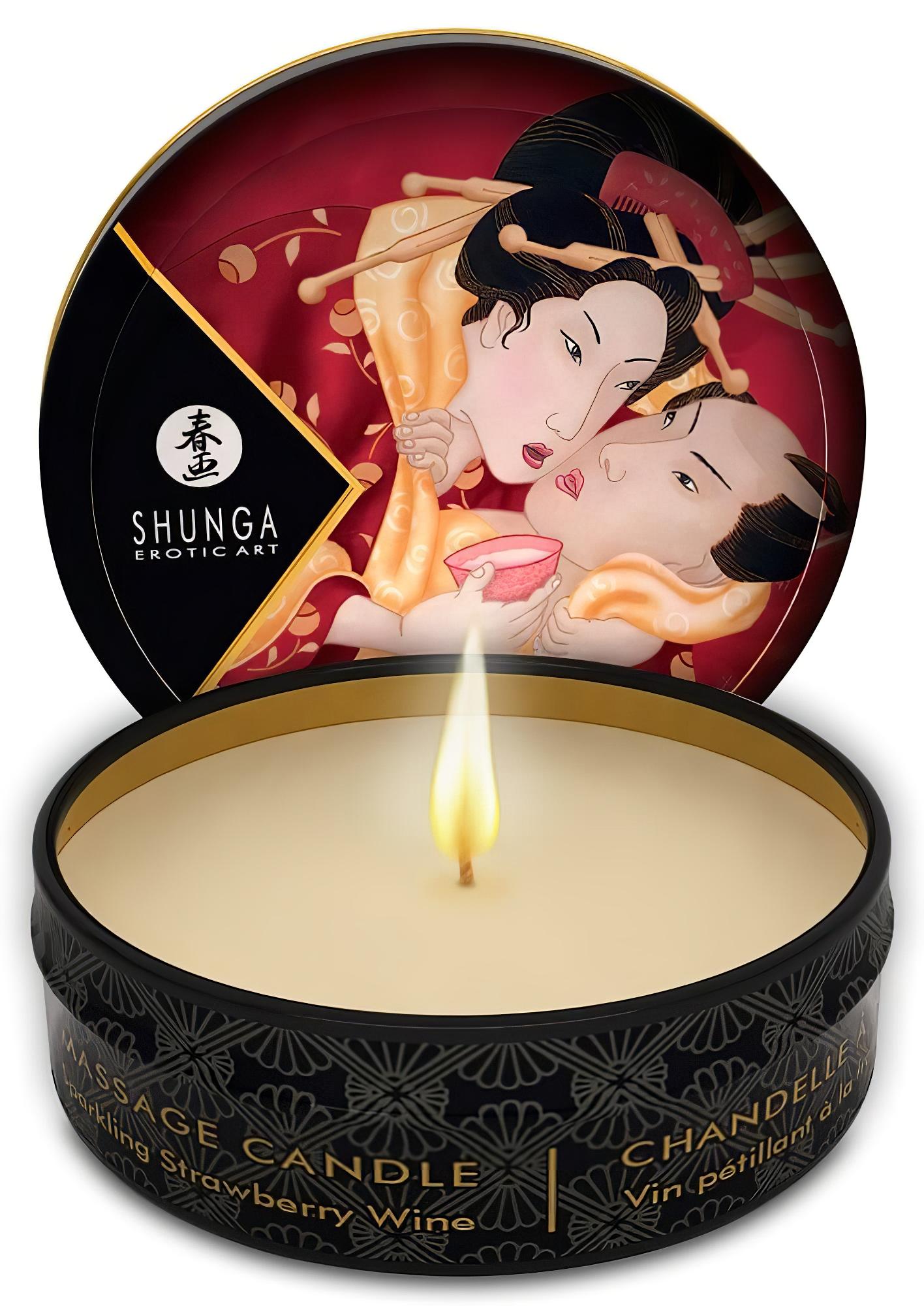 Shunga – masszázsgyertya – eper (30ml)