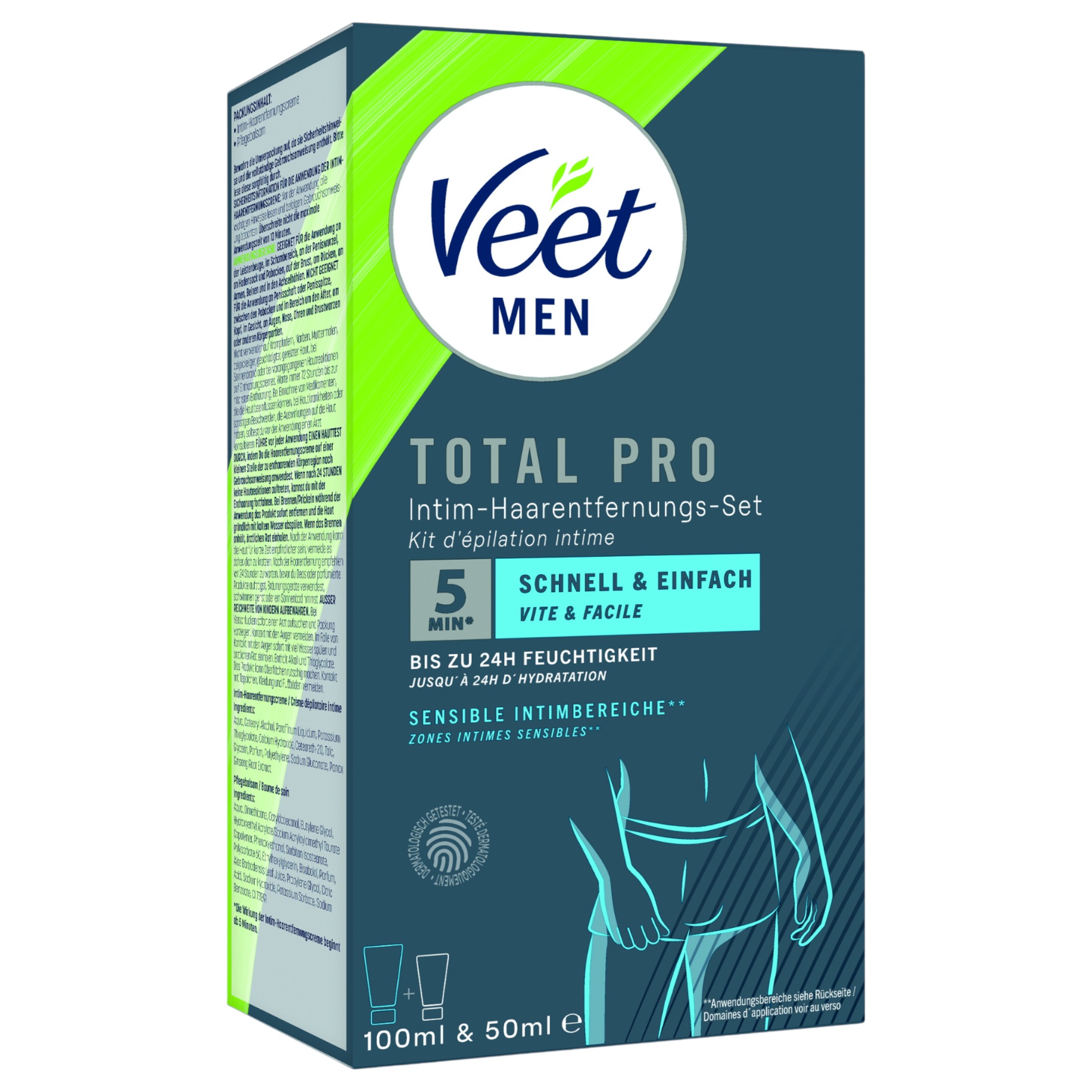 Veet – intim szőrtelenítő krém és balzsam férfiaknak (100+50ml)