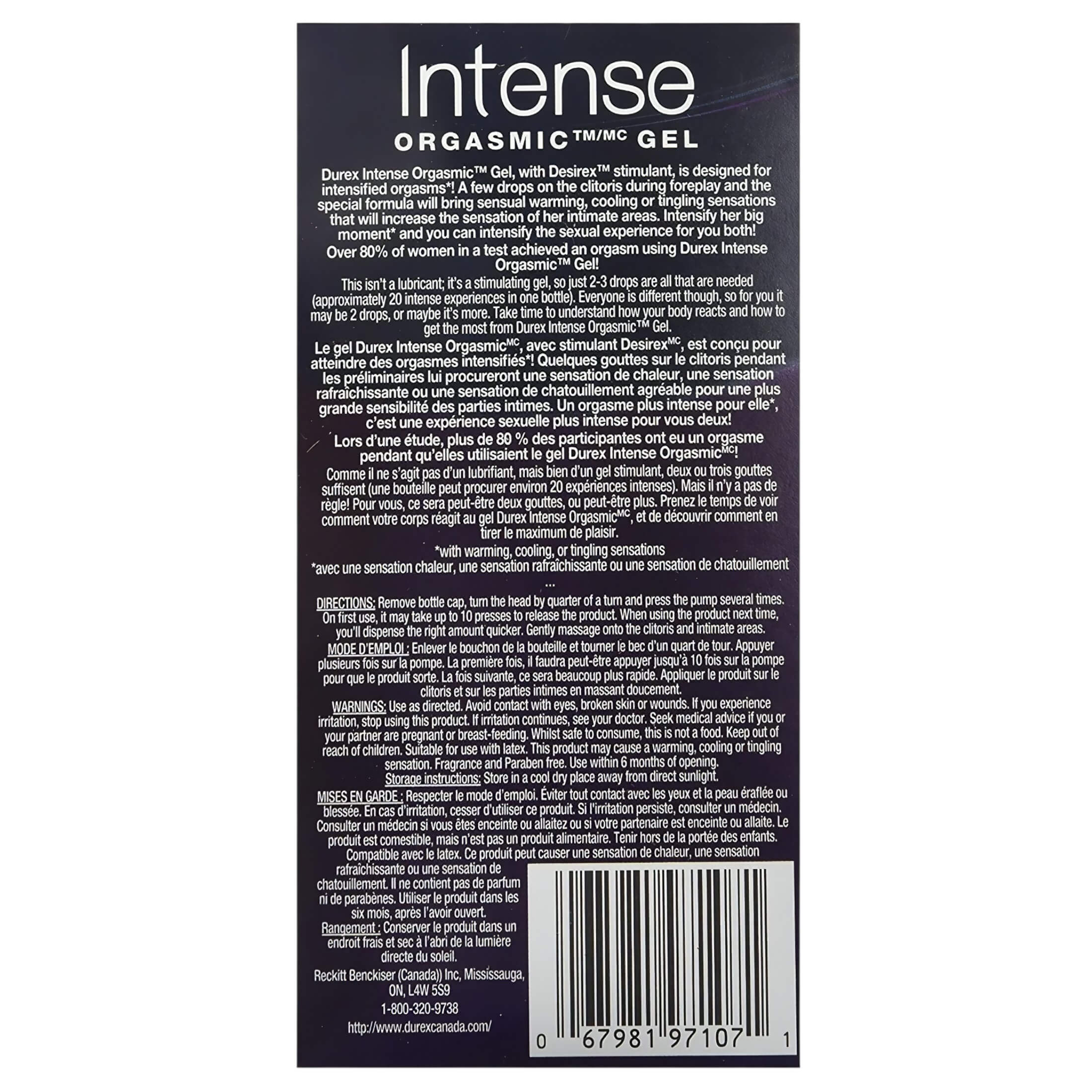 Durex Intense – stimuláló intim gél nőknek (10ml)