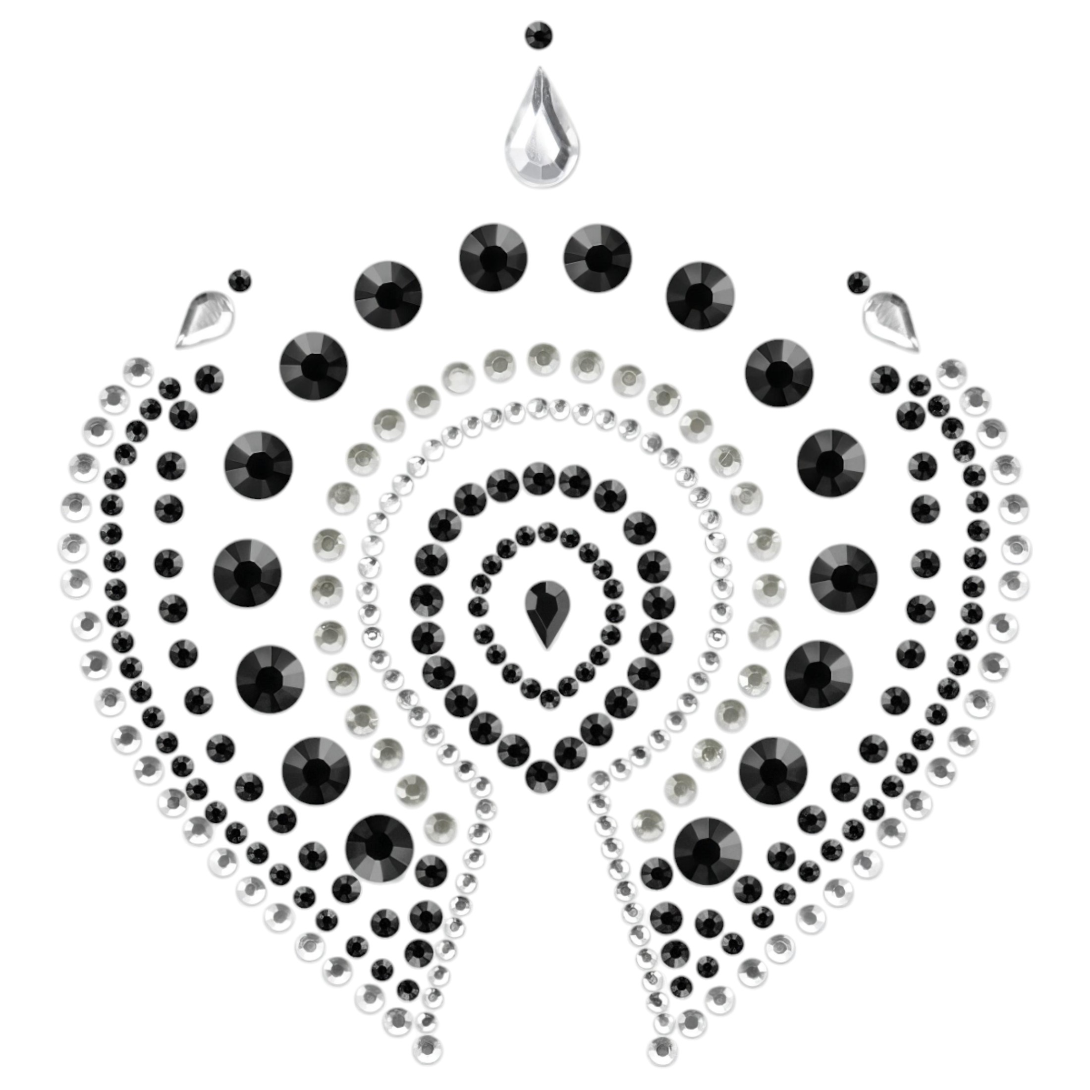 Csillogó gyémántok intim ékszer szett – 3 részes (fekete)