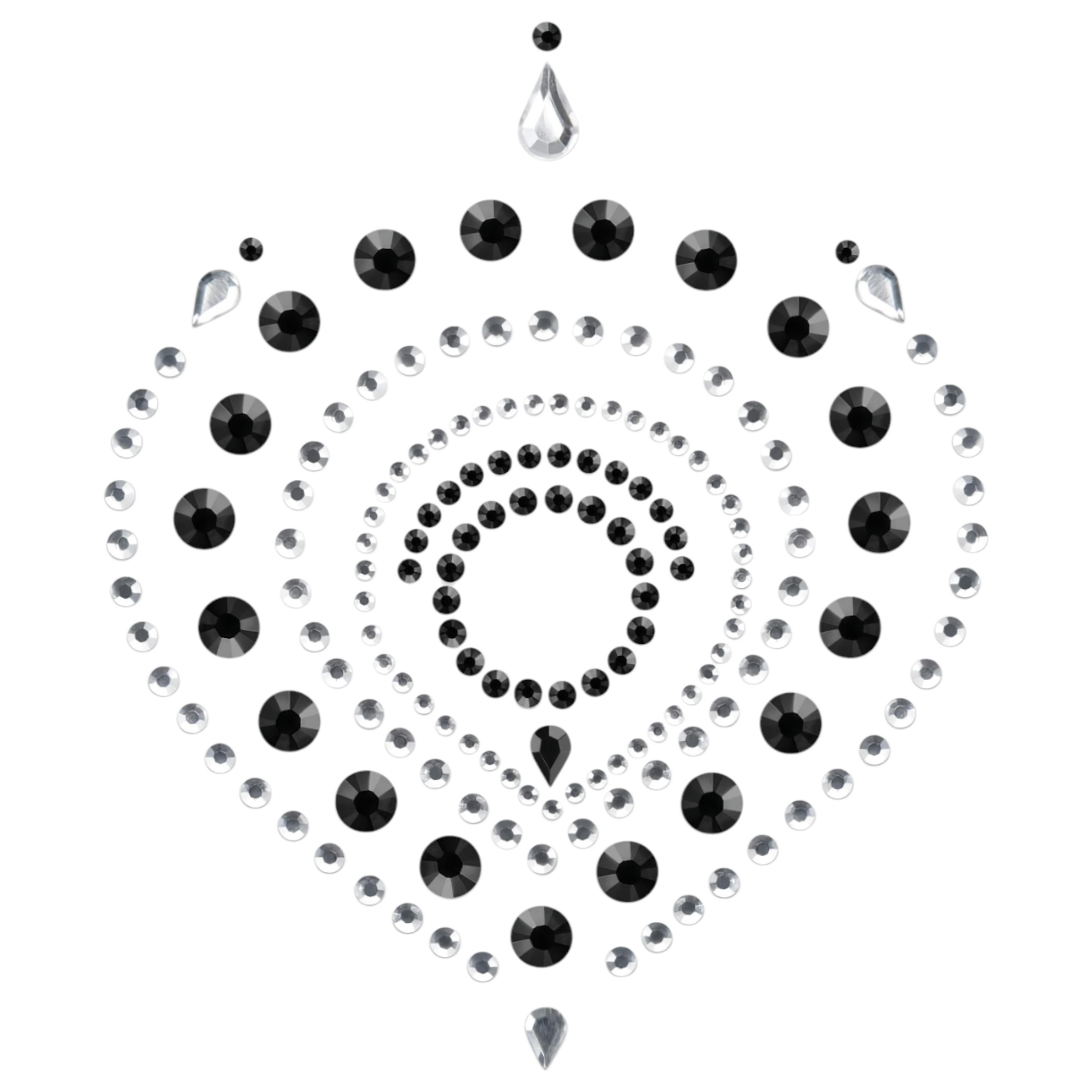 Csillogó gyémántok intim ékszer szett – 3 részes (fekete)