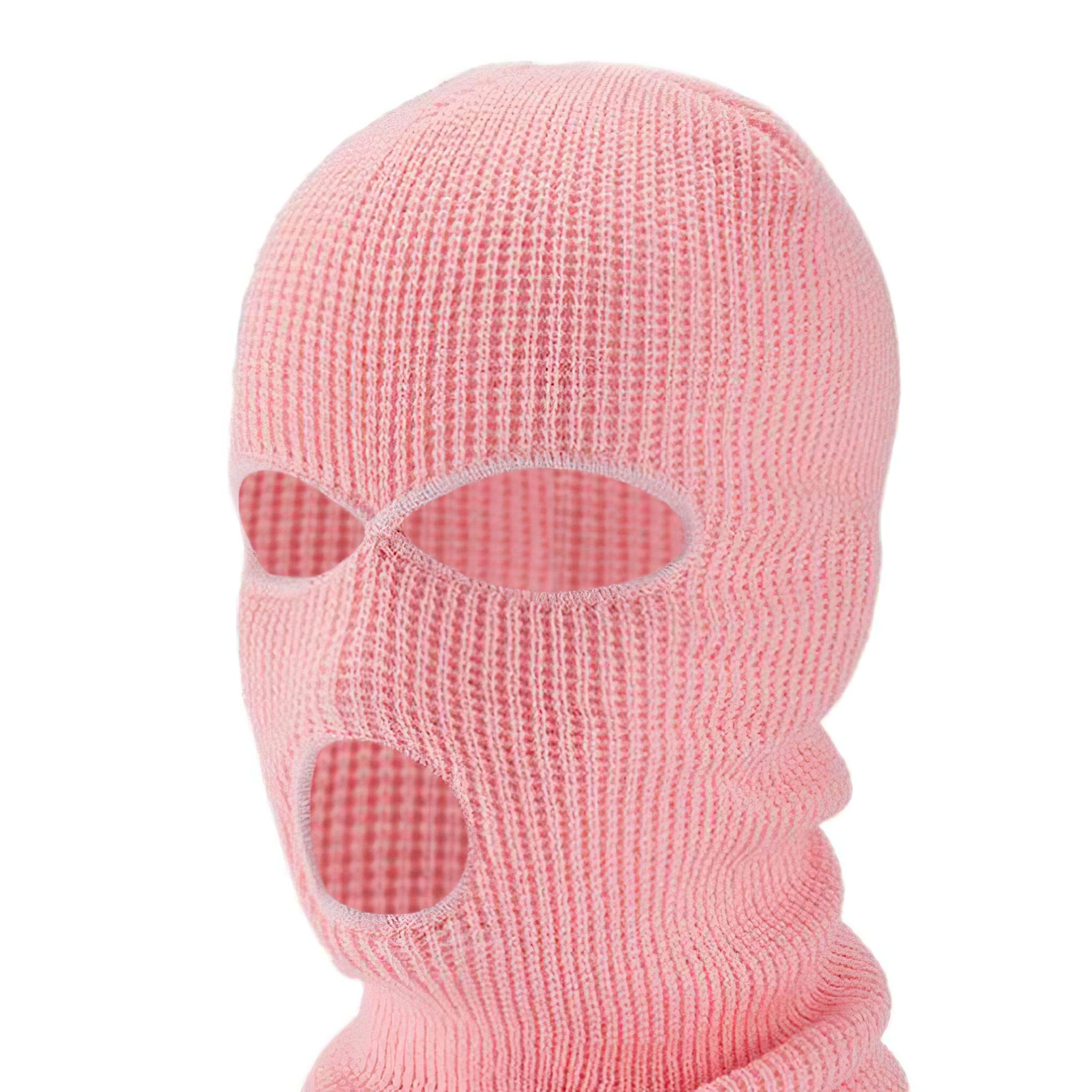 Balaclava – kötött szopó maszk 3 nyílással (pink)