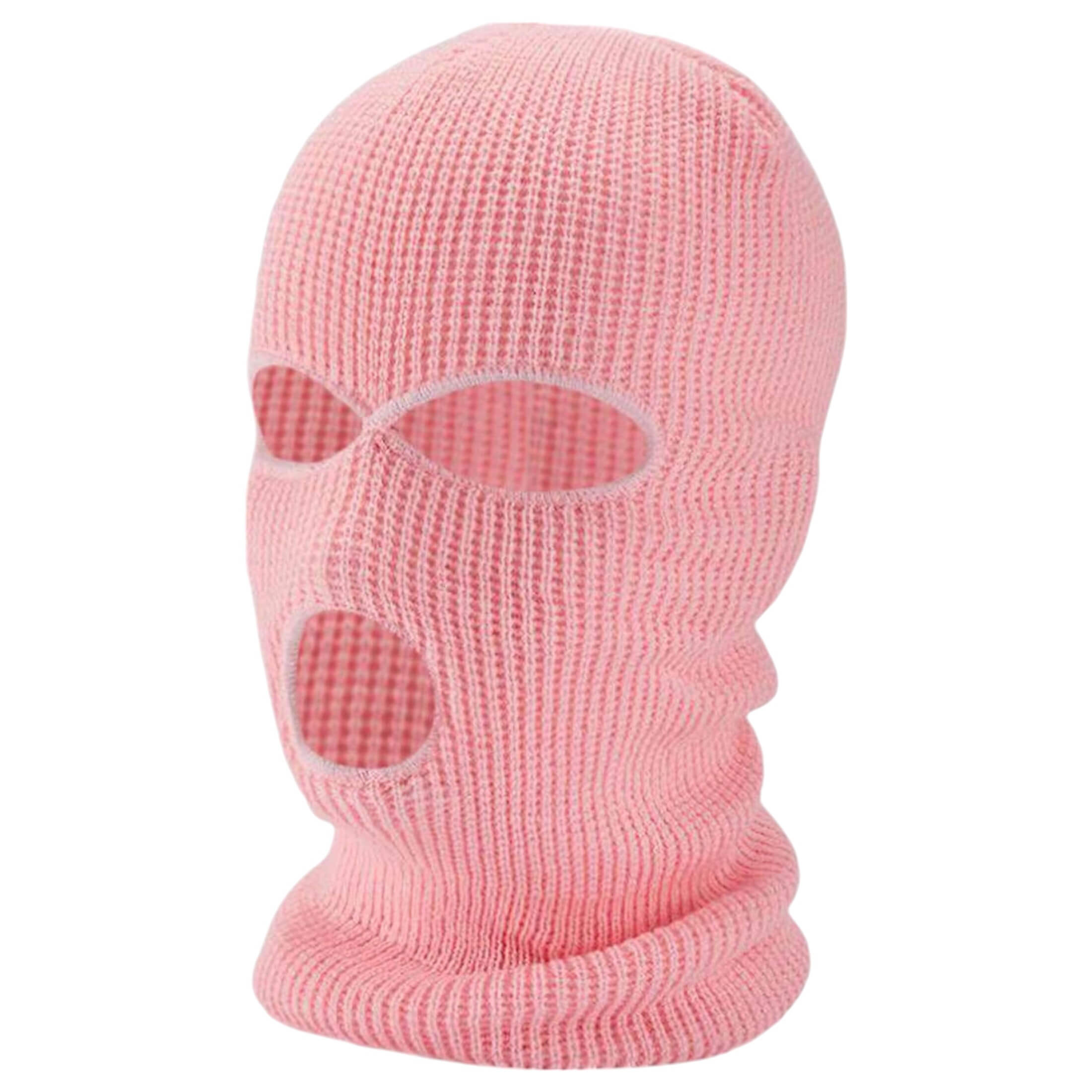 Balaclava – kötött szopó maszk 3 nyílással (pink)