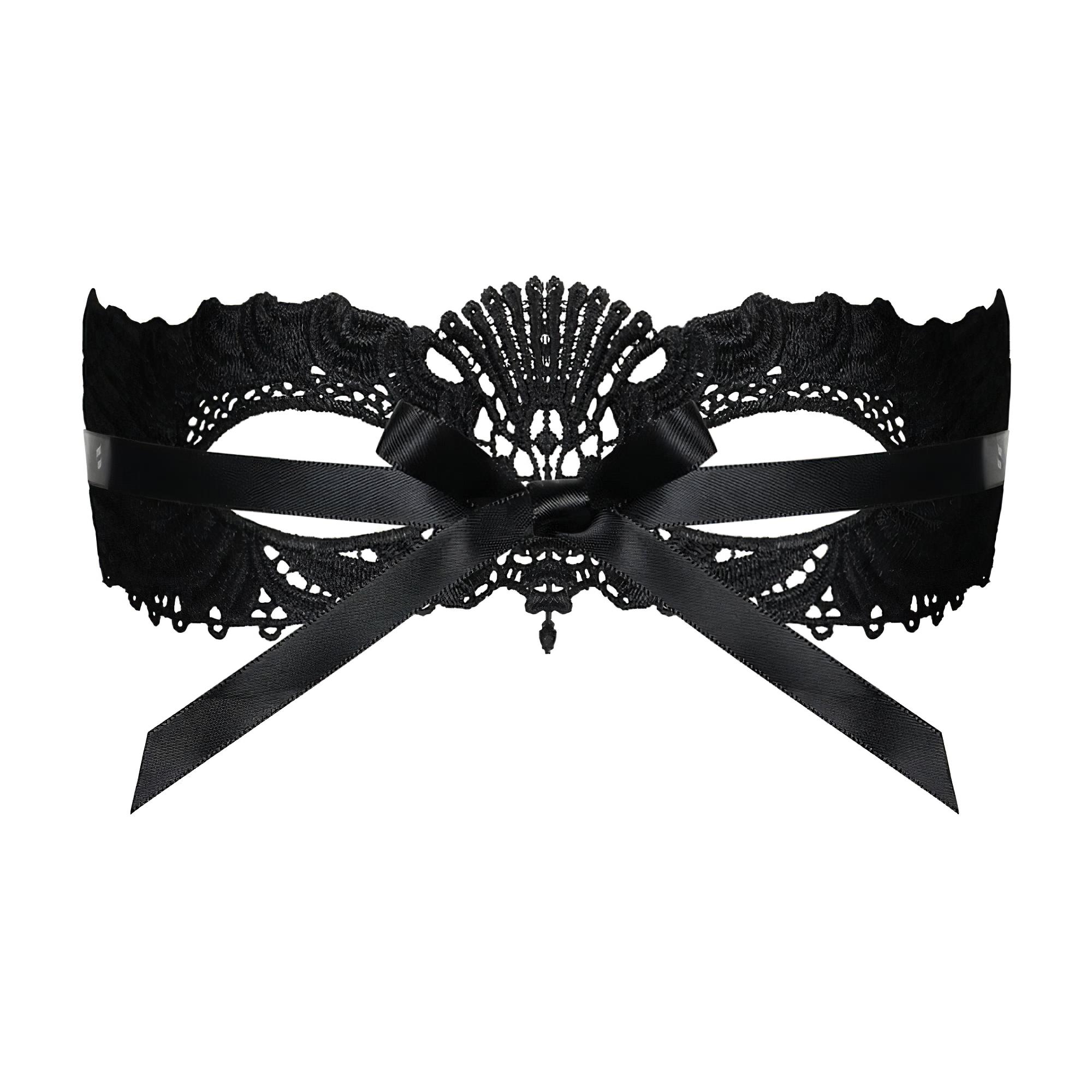 Obsessive – hímzett velencei maszk (fekete)