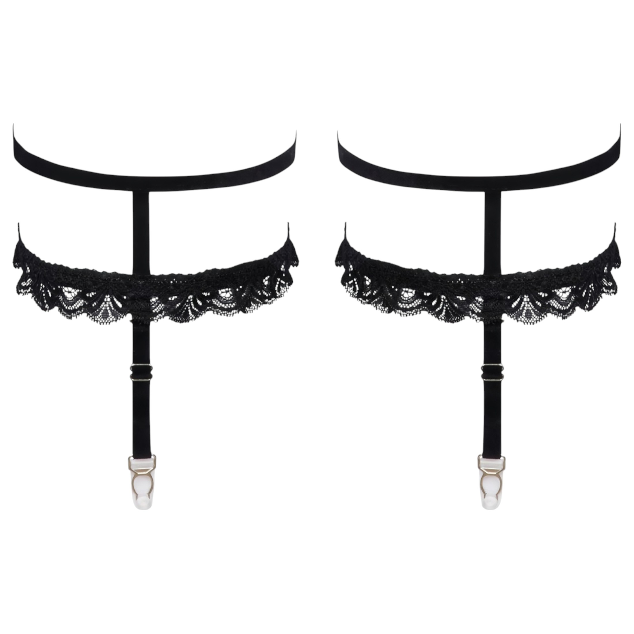 Cottelli – díszes harisnyakötő combszíj (fekete)