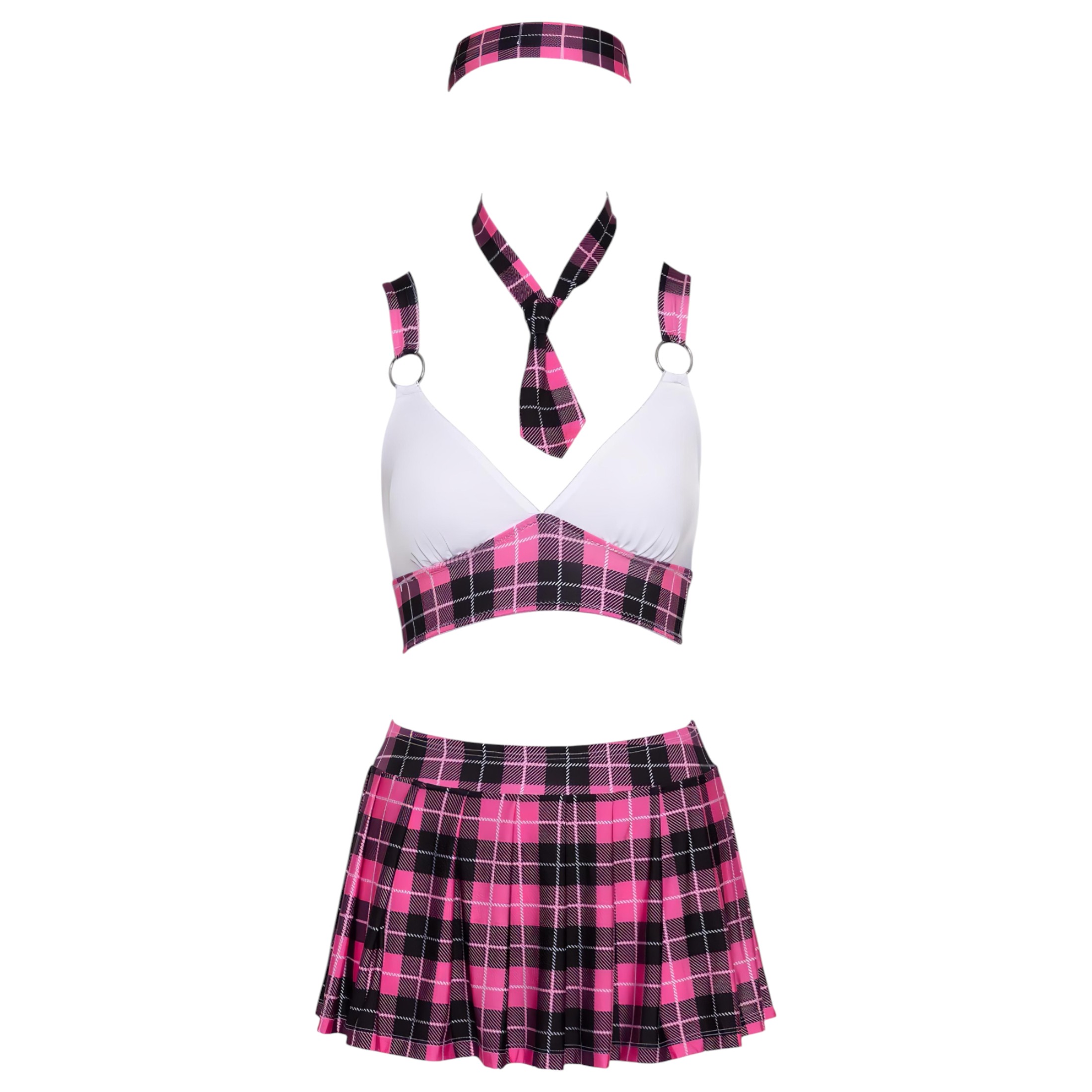 Cottelli – kockás diáklány jelmez szett (pink)