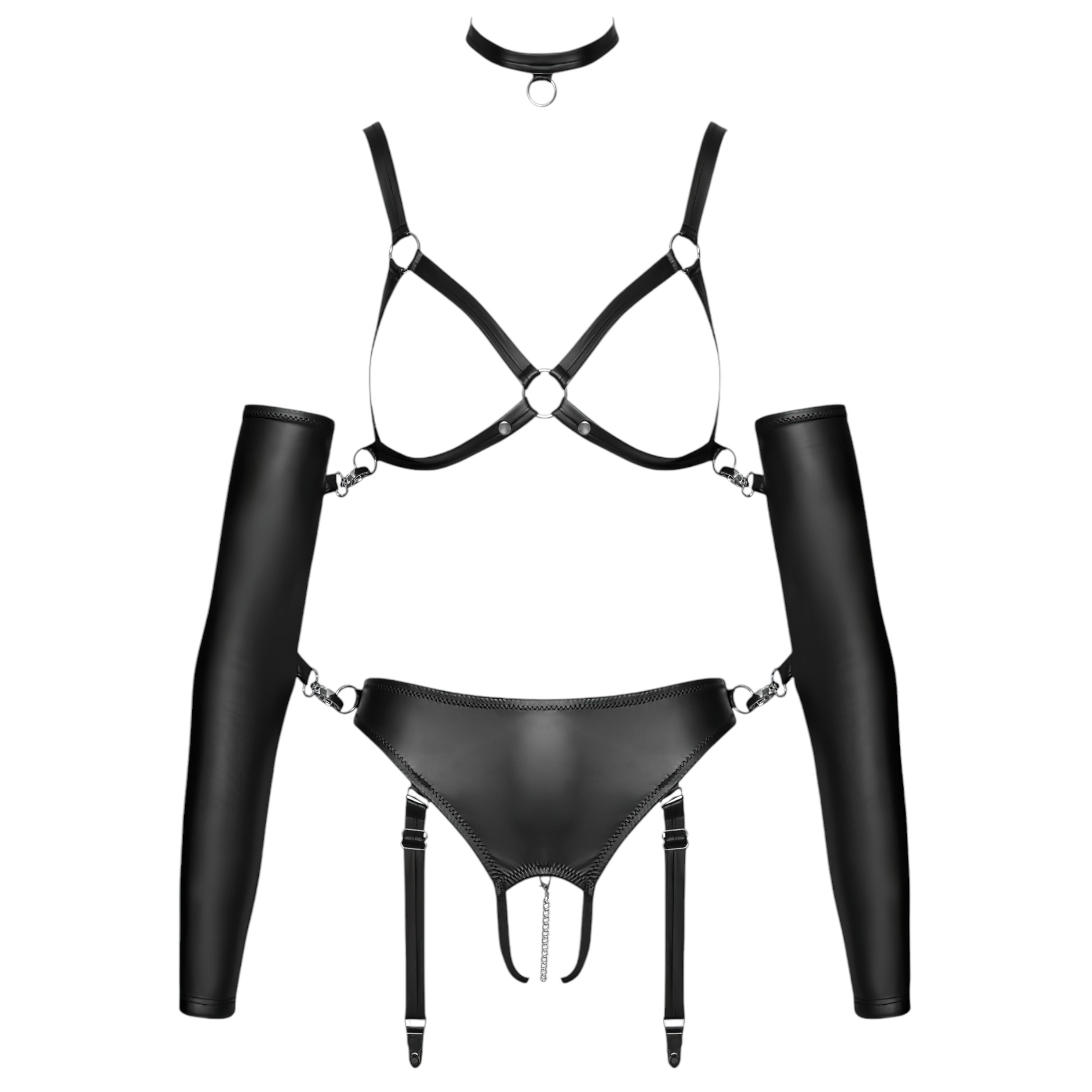 Bad Kitty – bondage testhám szett (fekete)