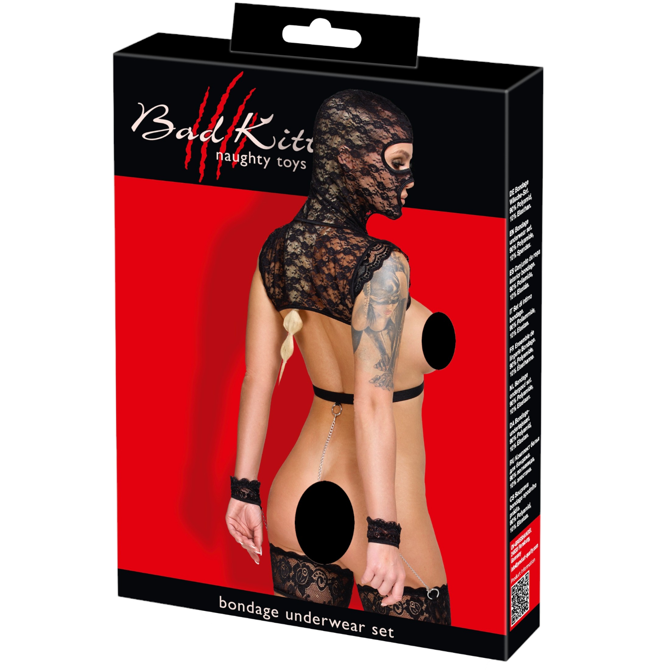 Bad Kitty – csipke BDSM szett (fekete)