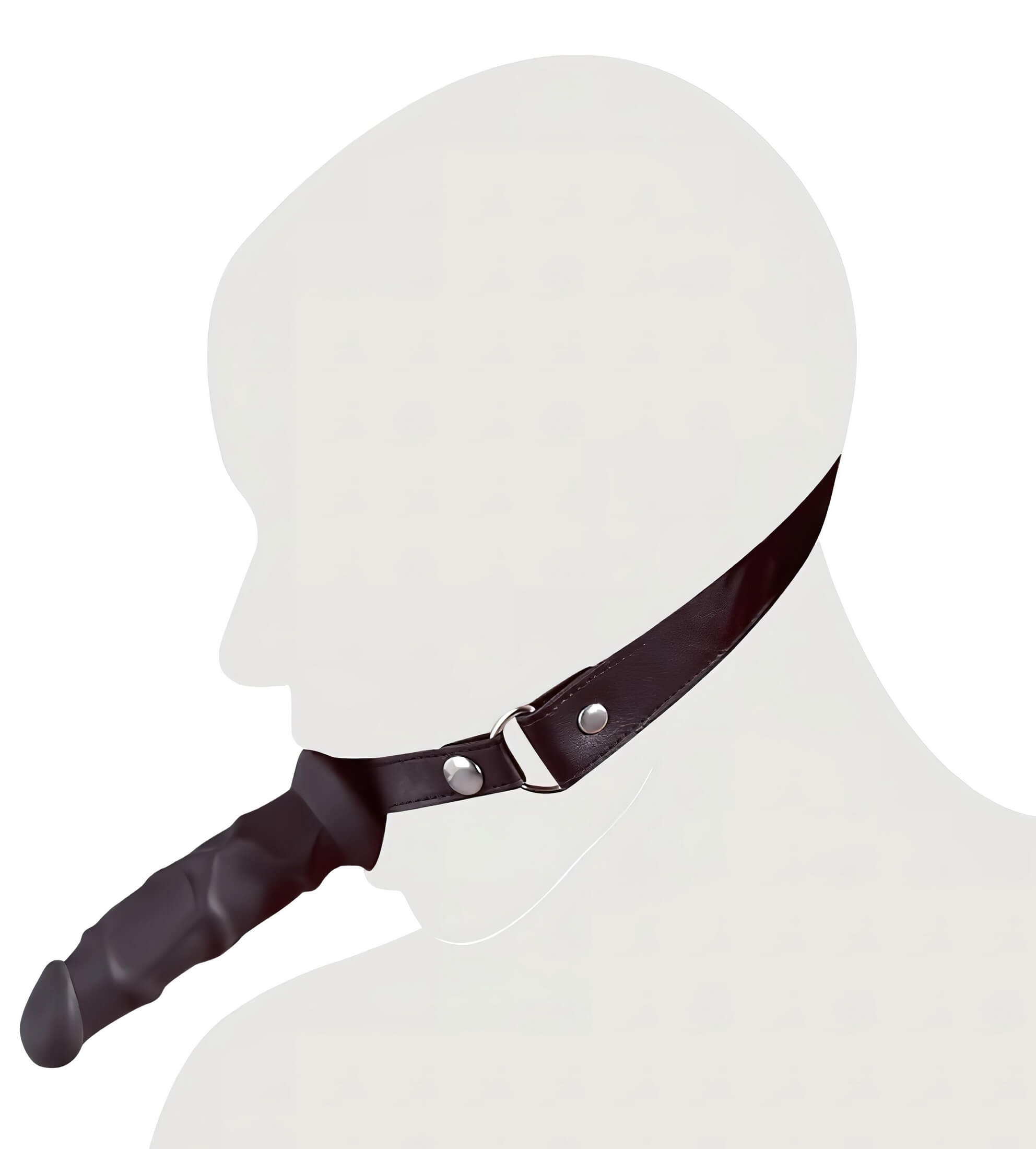 Fetish – szájpecek dildóval (fekete)