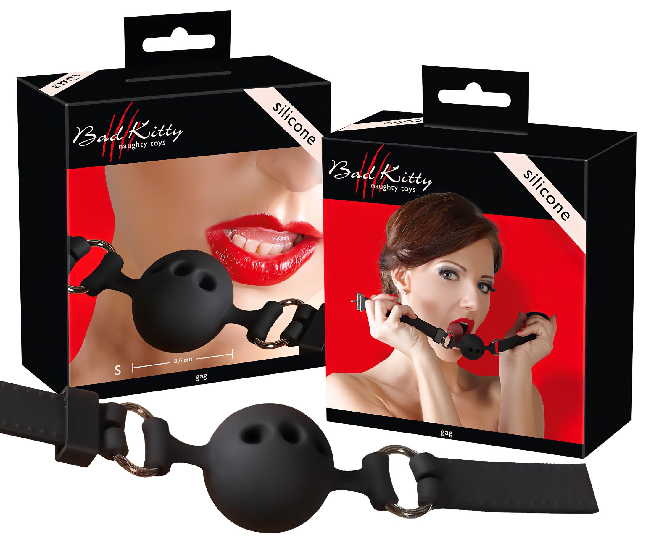 Bad Kitty – szilikon szájpecek kicsi (fekete)