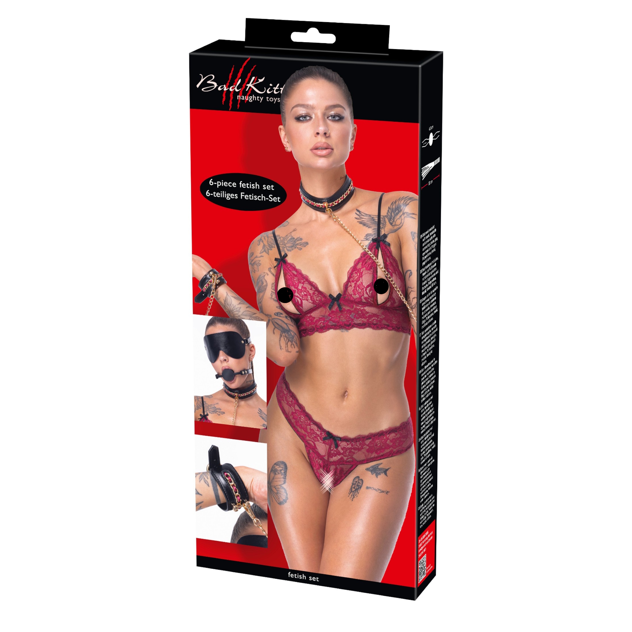 Bad Kitty – bondage szett – 6 részes (fekete)