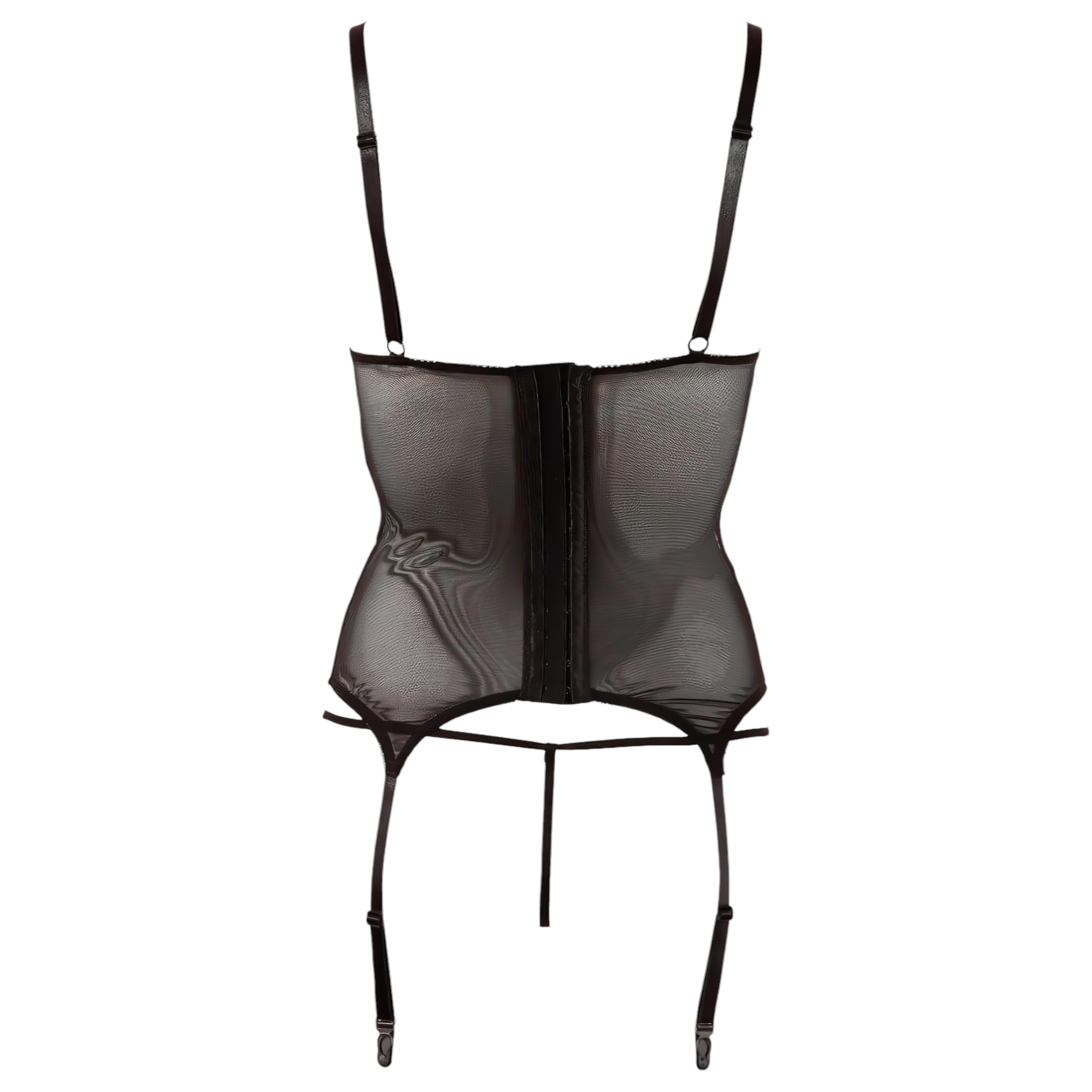 Cottelli – fényes csíkos, átlátszó felső (fekete)